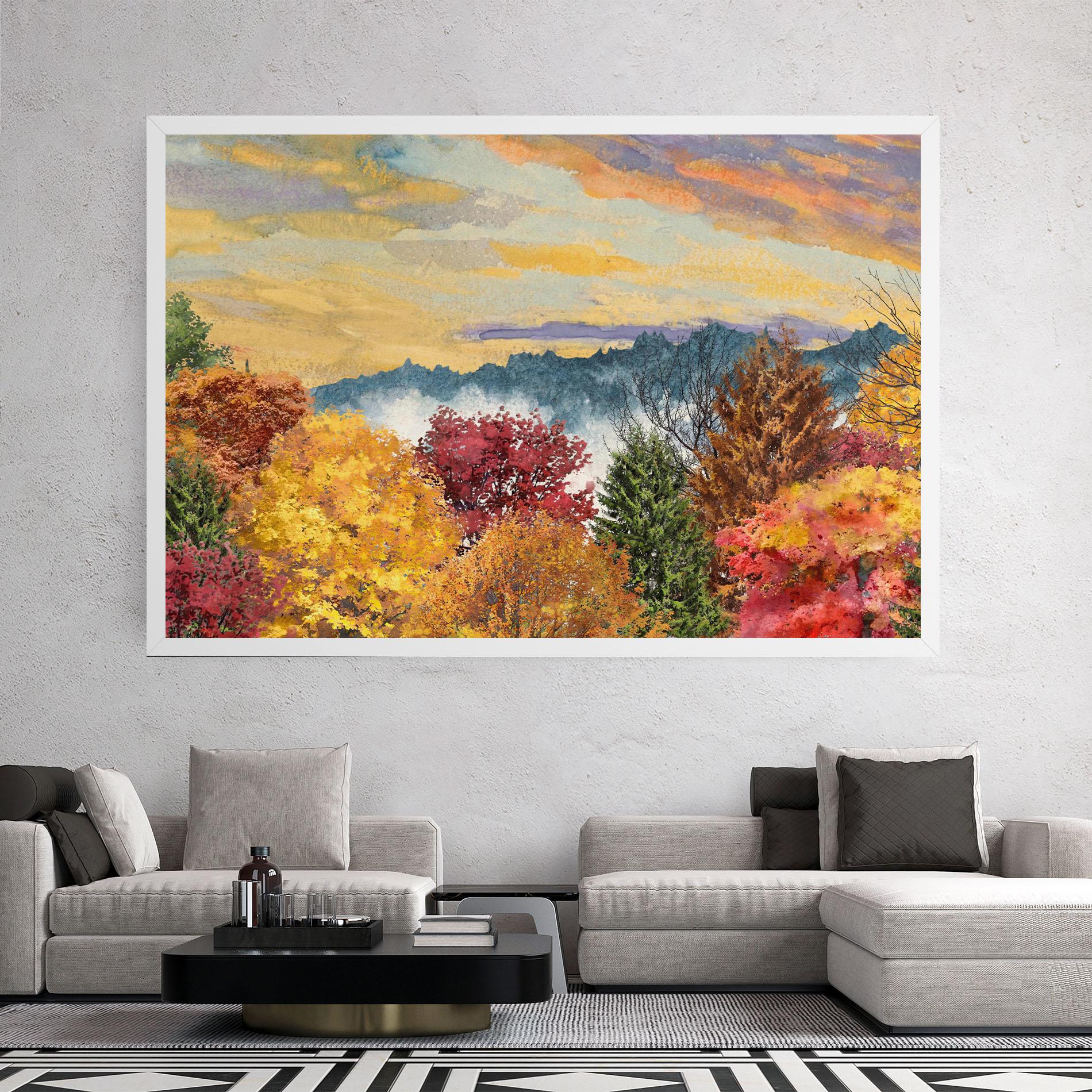 Картина на платно Mix Color Trees mockup 2