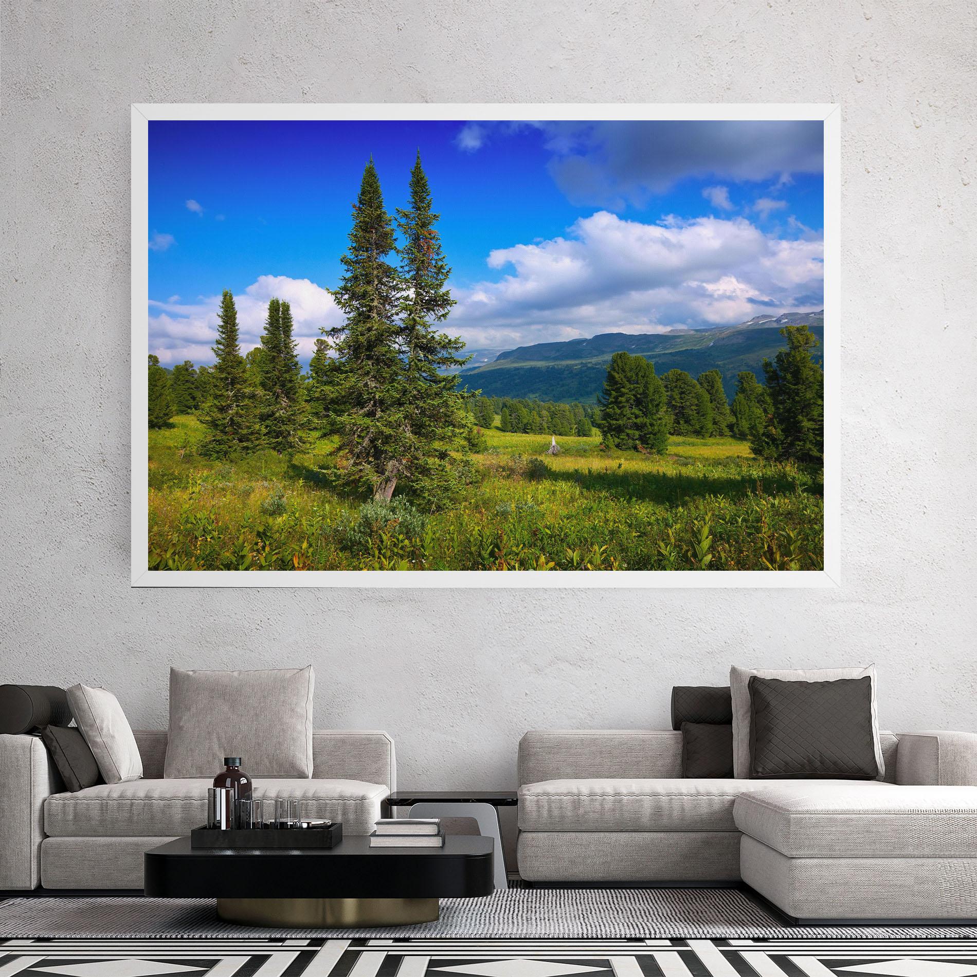 Картина на платно Morning Sunny Field mockup 2