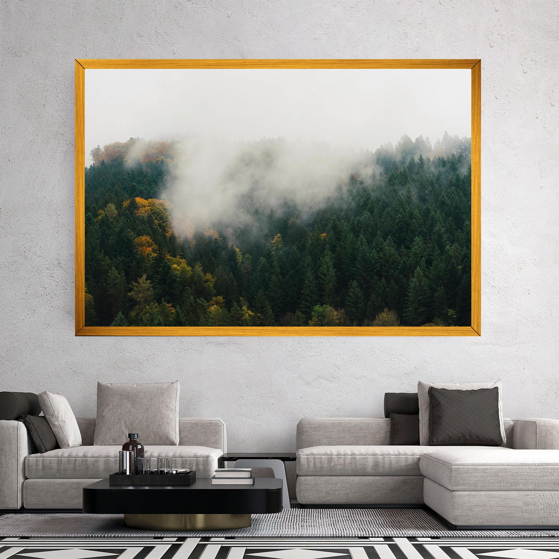 Картина на платно Foggy Tree Forest mockup 2