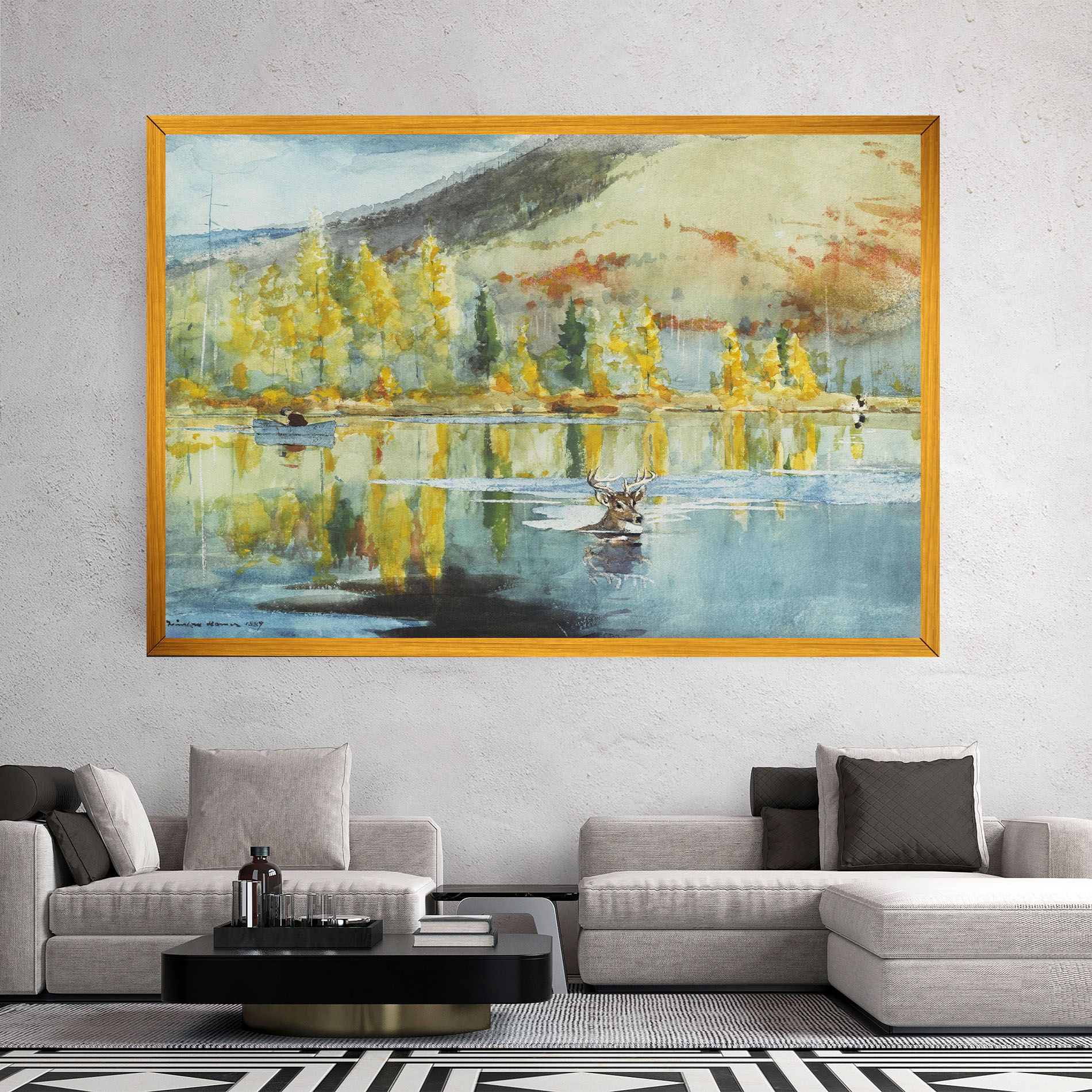 Trees Painting Lake mockup 2