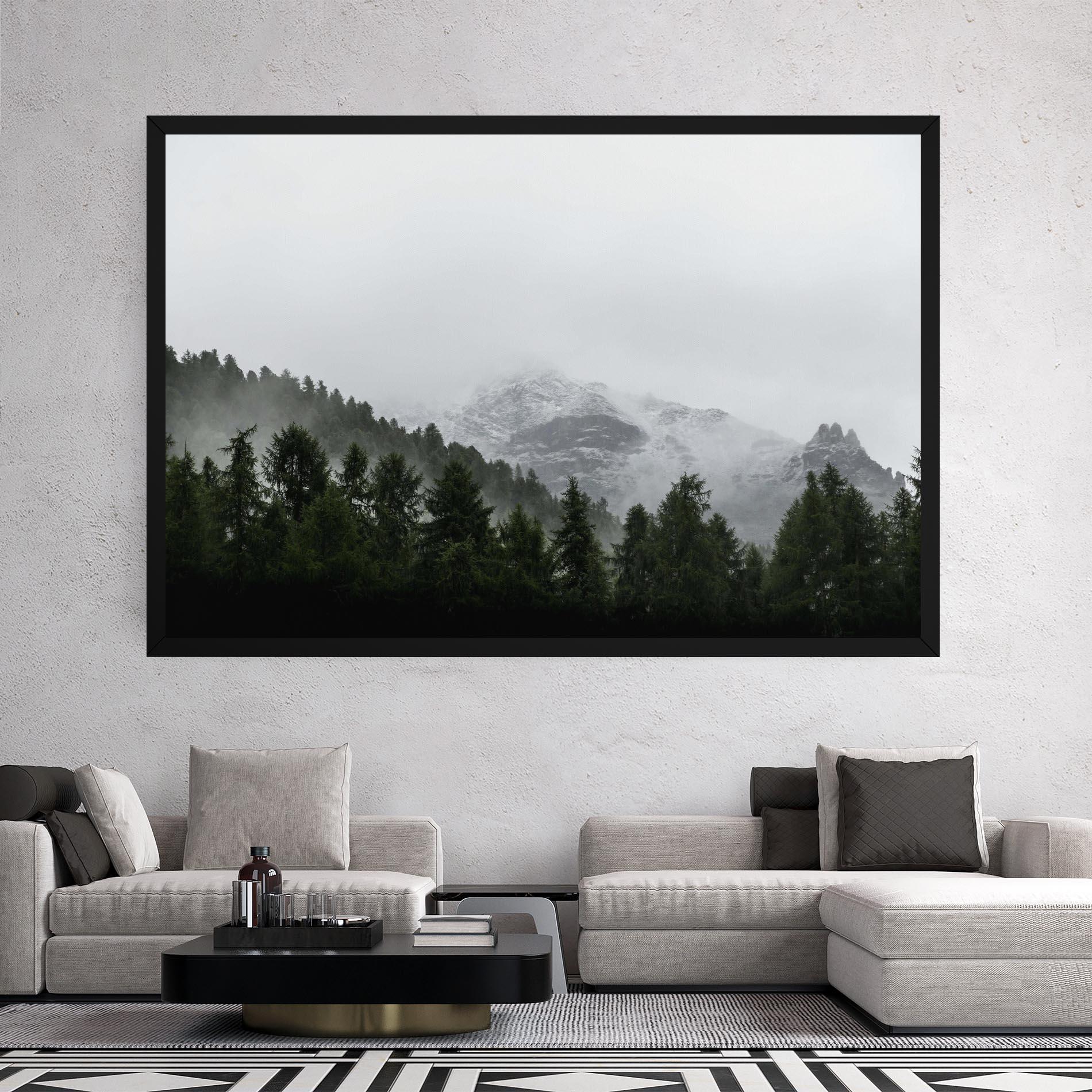 Картина на платно Foggy Mountain Forest mockup 2