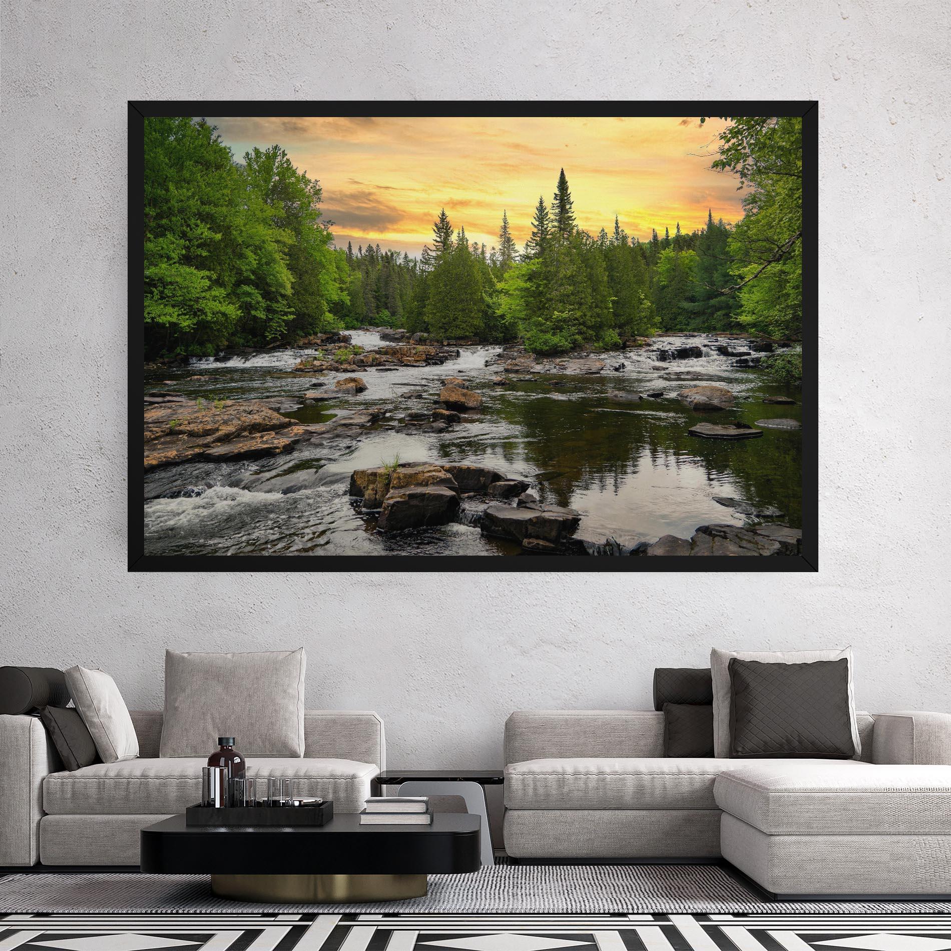 Картина на платно Small River Forest mockup 2