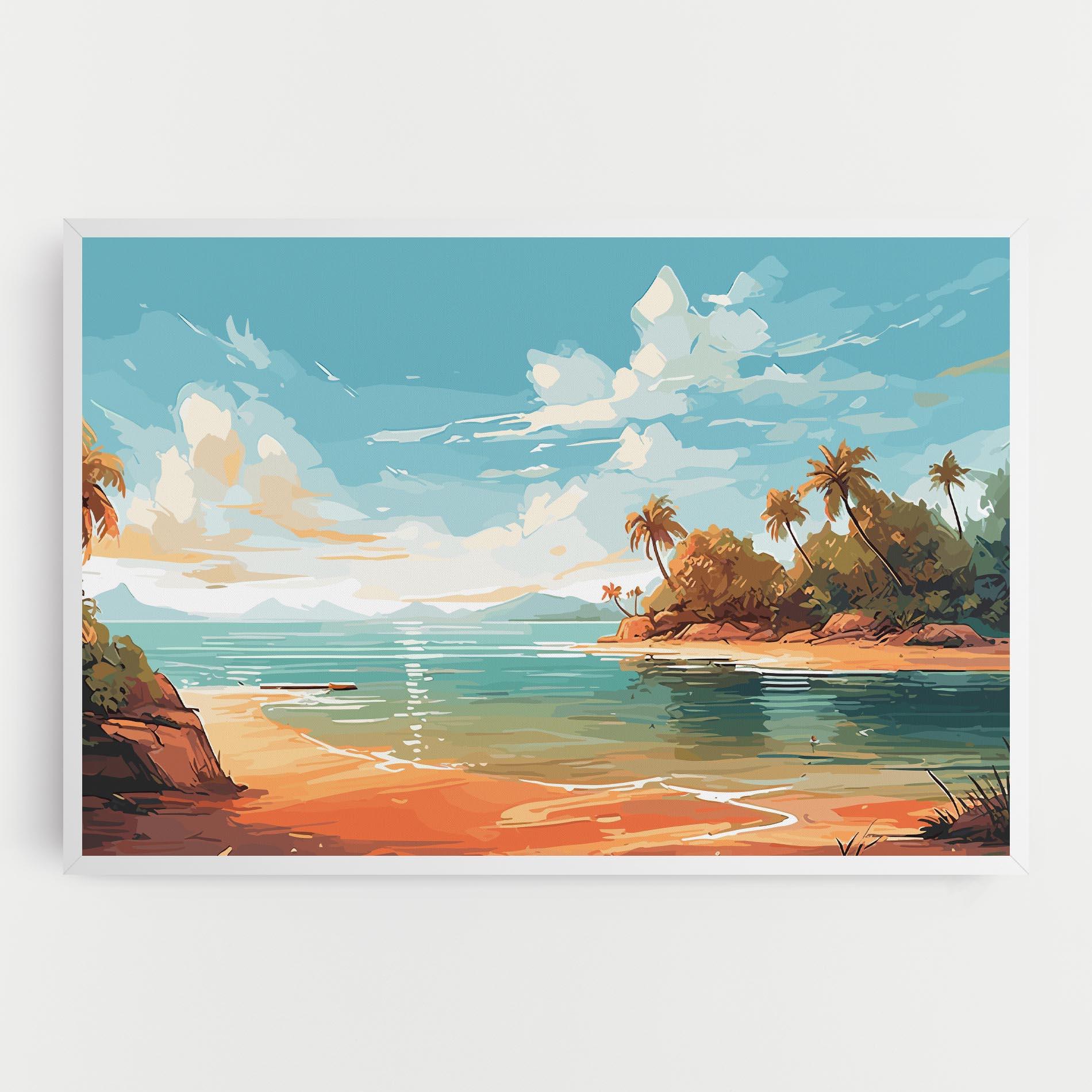 Картина на платно Blue Sky Beach mockup 0
