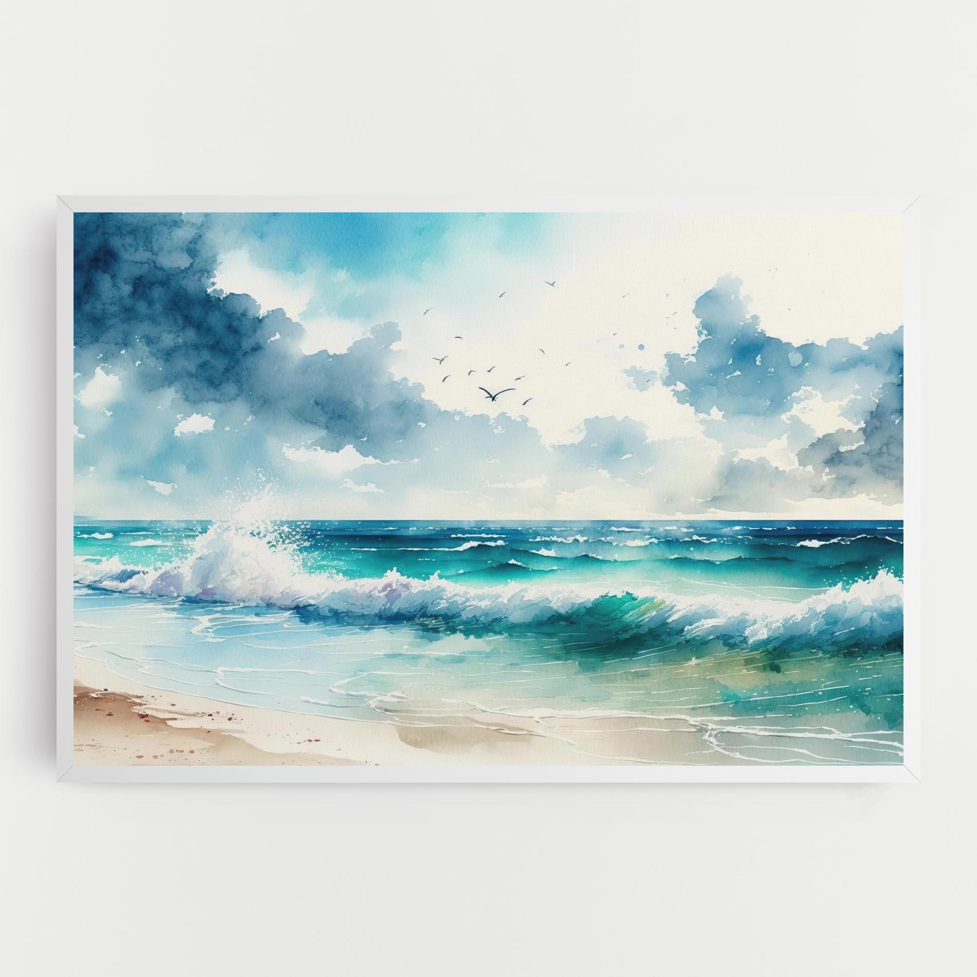 Картина на платно Watercolor Sea Beach mockup 0