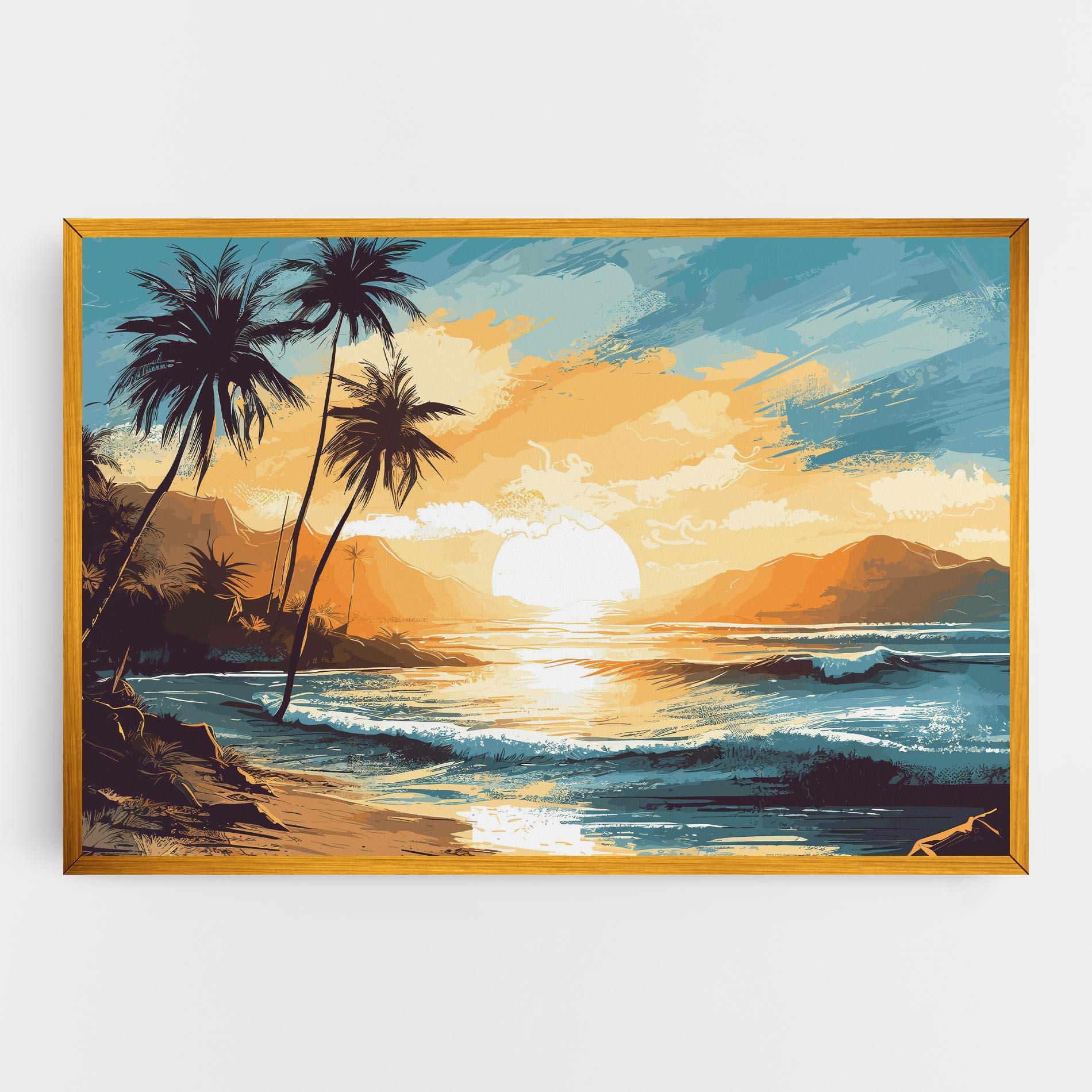 Картина на платно Sunrise Beach View mockup 0