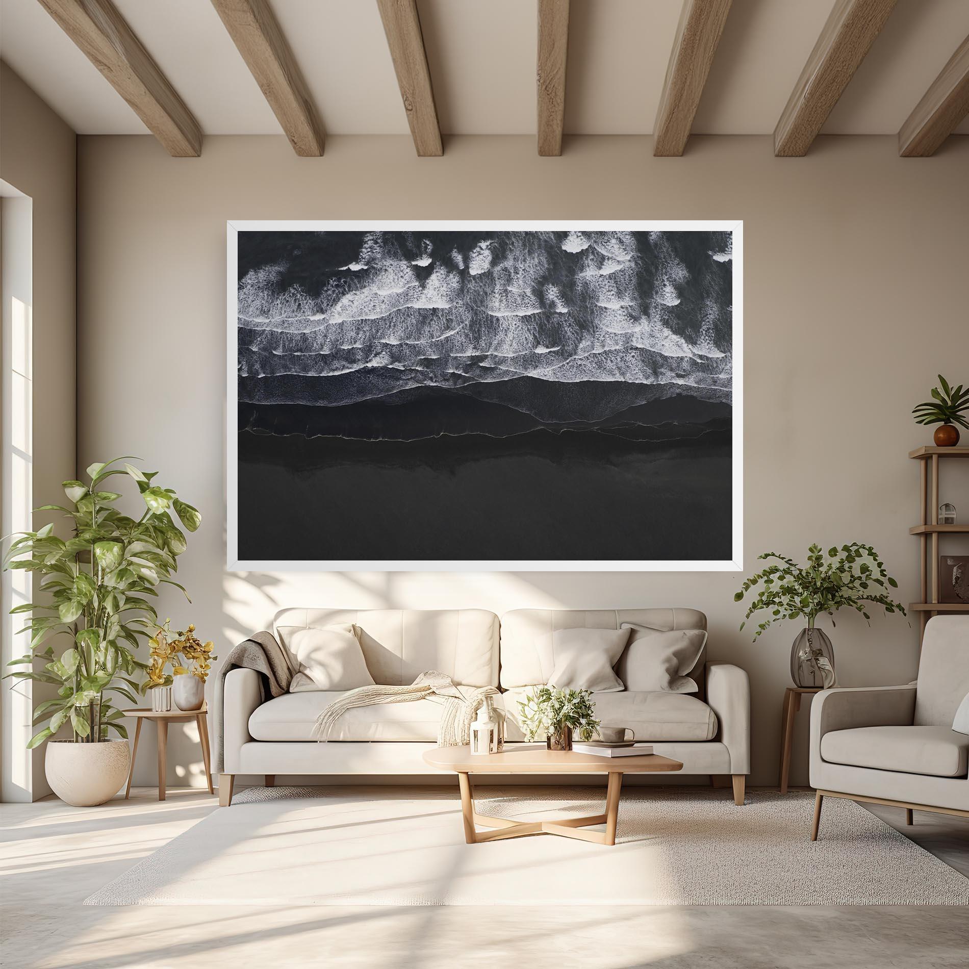 Картина на платно Grey Waves Beach mockup 6