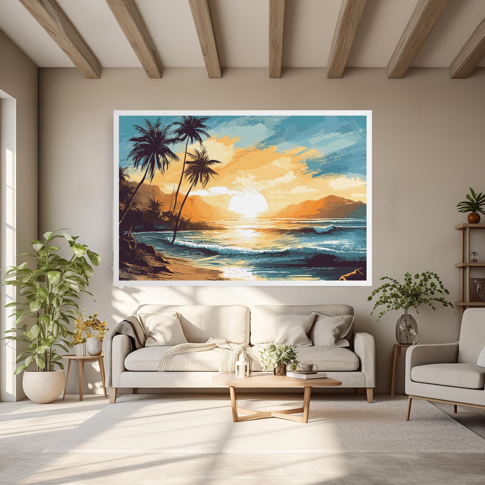 Картина на платно Sunrise Beach View mockup 6