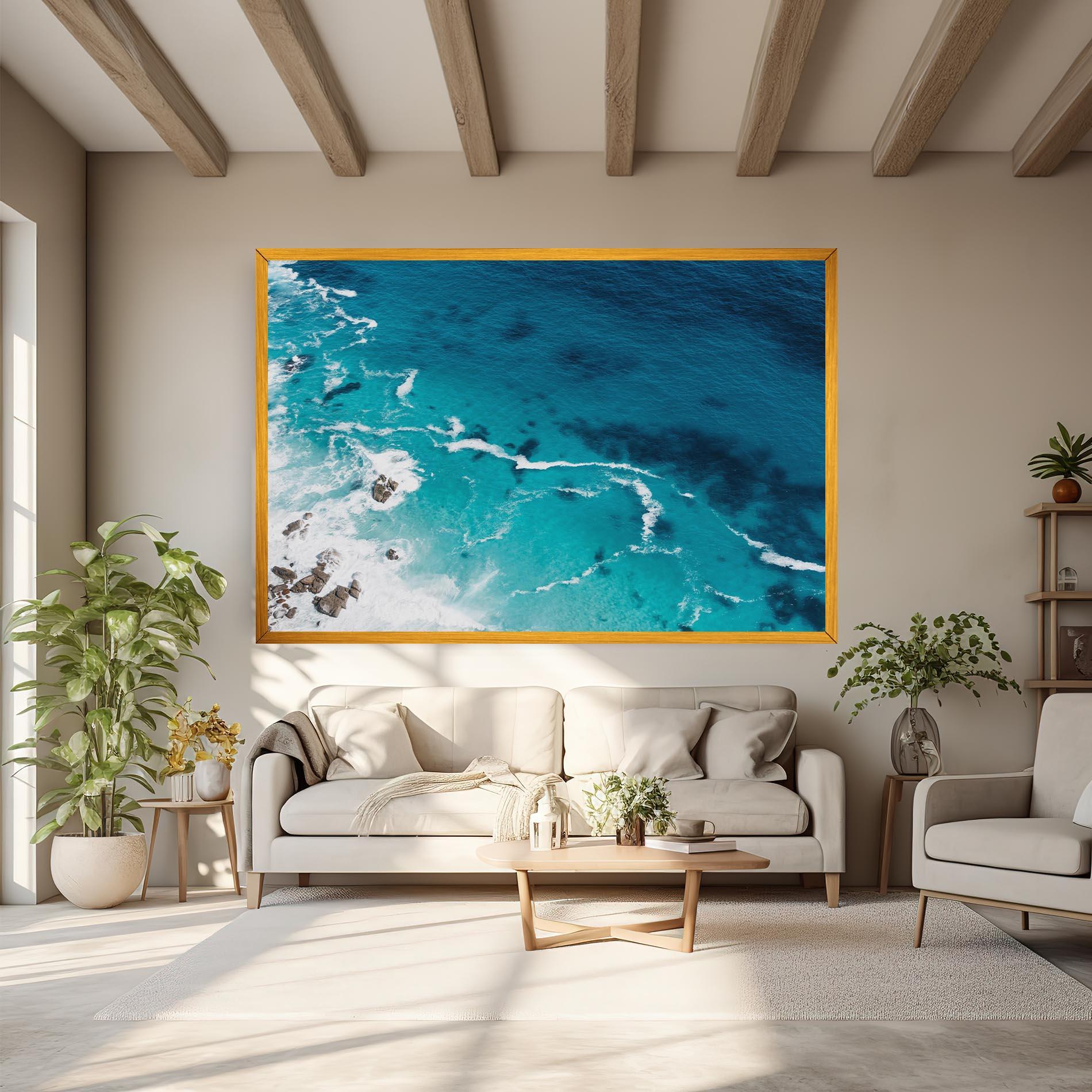 Картина на платно Blue Water Beach mockup 6