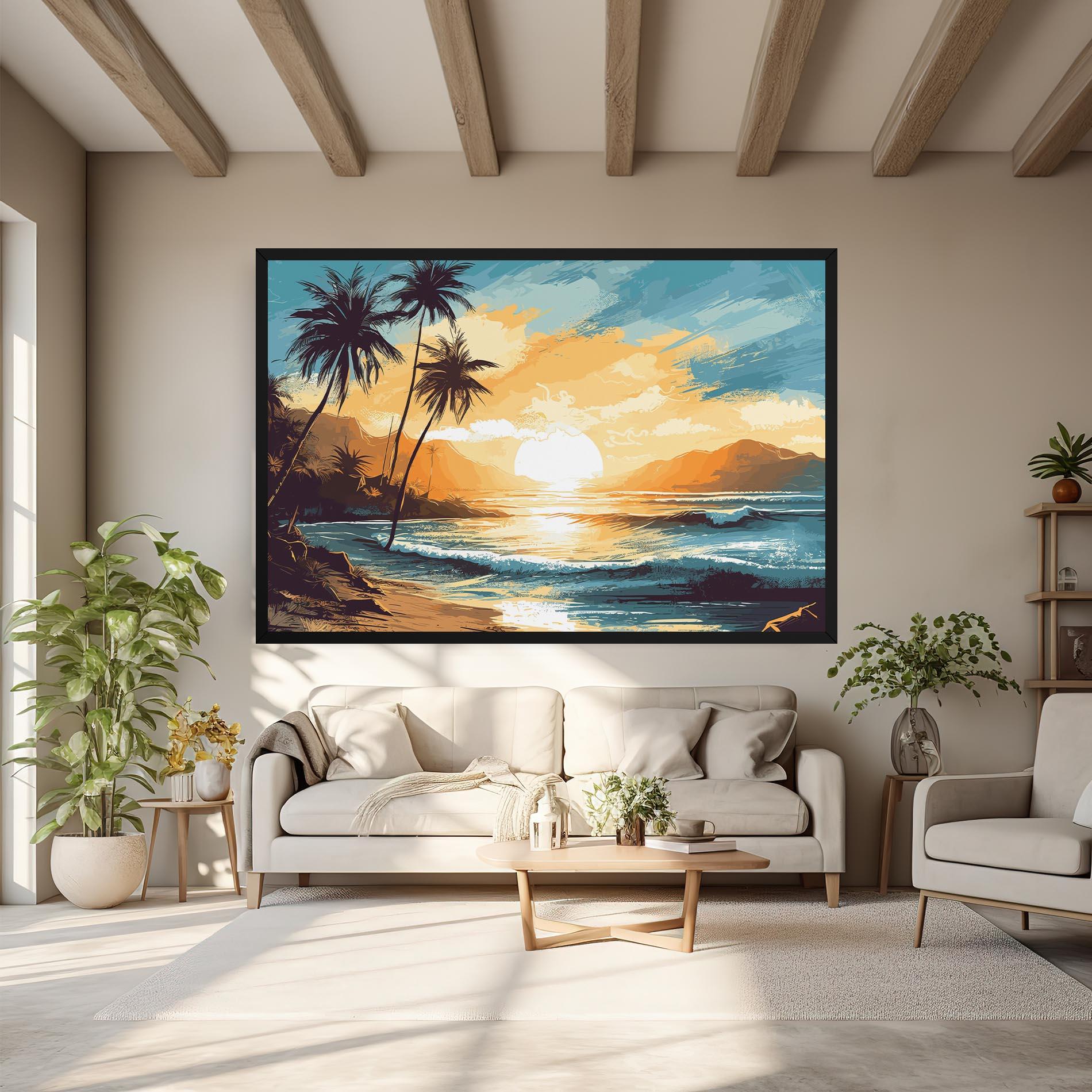 Картина на платно Sunrise Beach View mockup 6