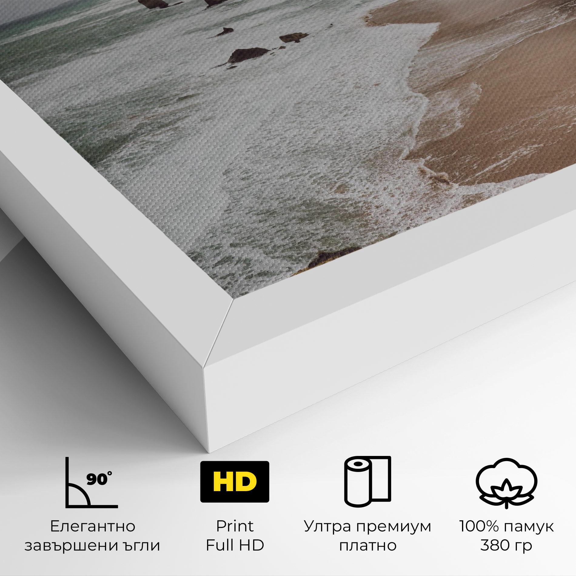 Картина на платно Grey Clouds Beach mockup 4