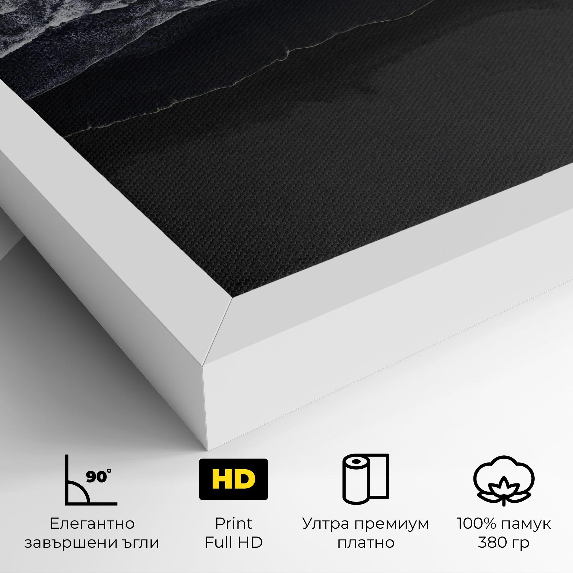 Картина на платно Grey Waves Beach mockup 4