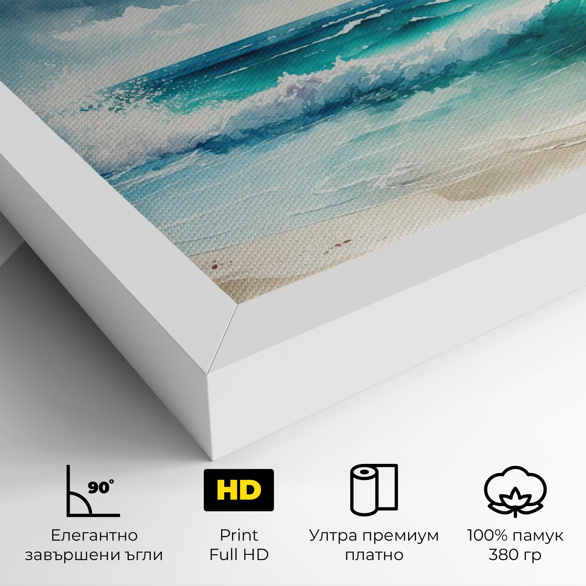 Картина на платно Watercolor Sea Beach mockup 4