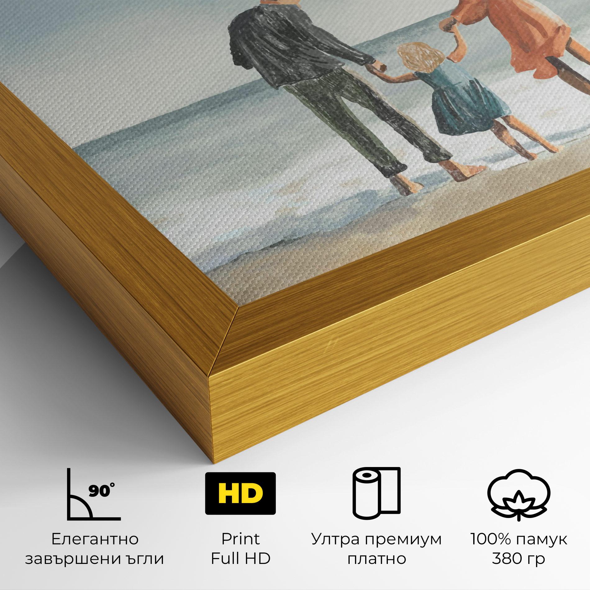 Картина на платно Beach Family mockup 4
