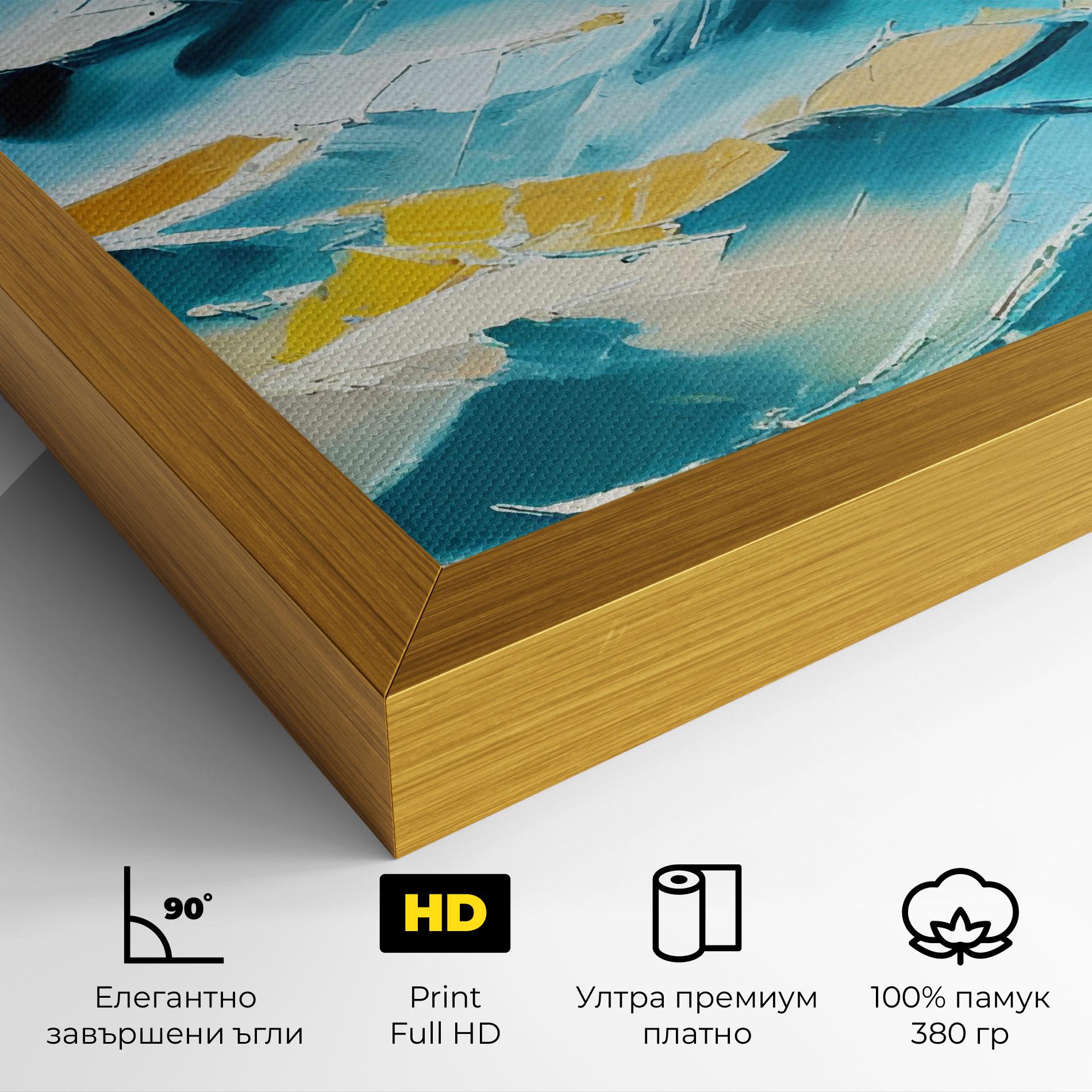 Картина на платно Blue Ocean Painting mockup 4
