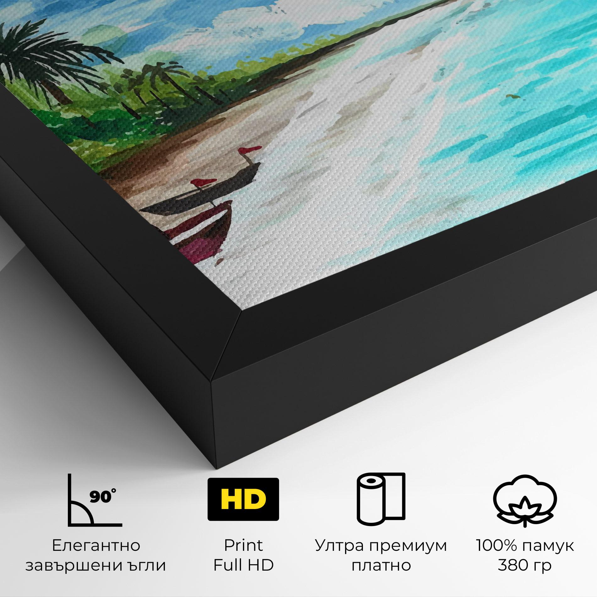 Картина на платно Beach Painting Art mockup 4