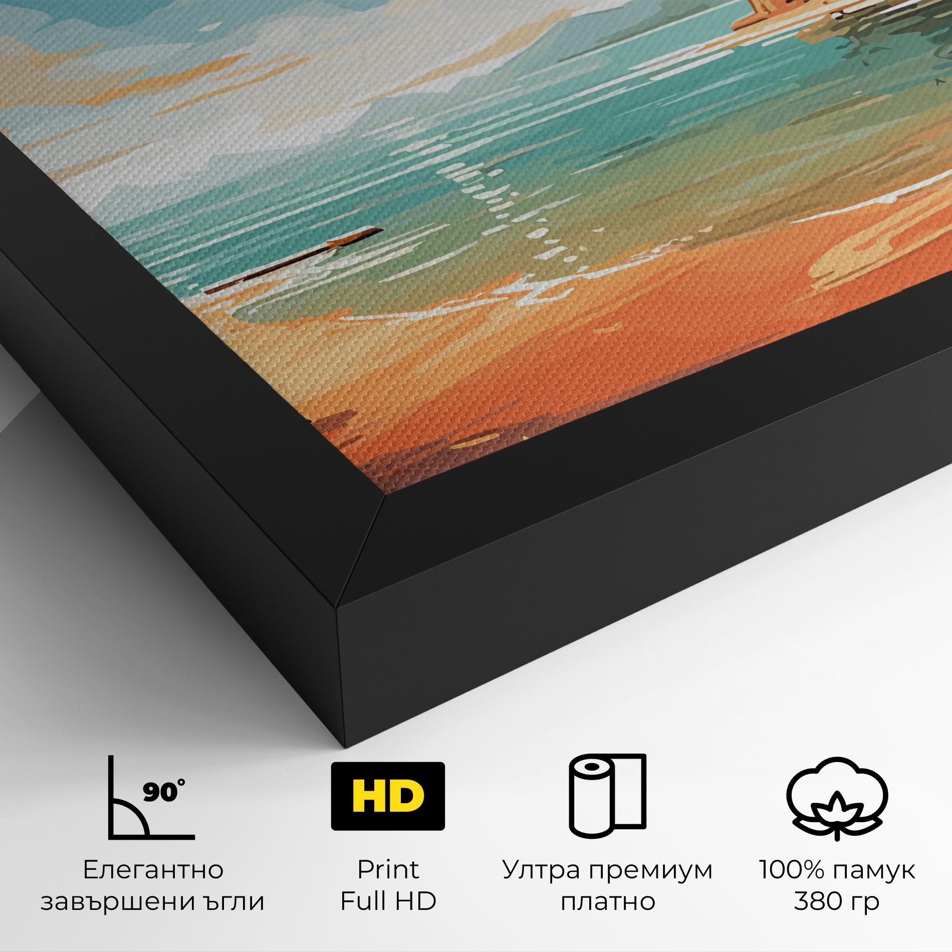 Картина на платно Blue Sky Beach mockup 4