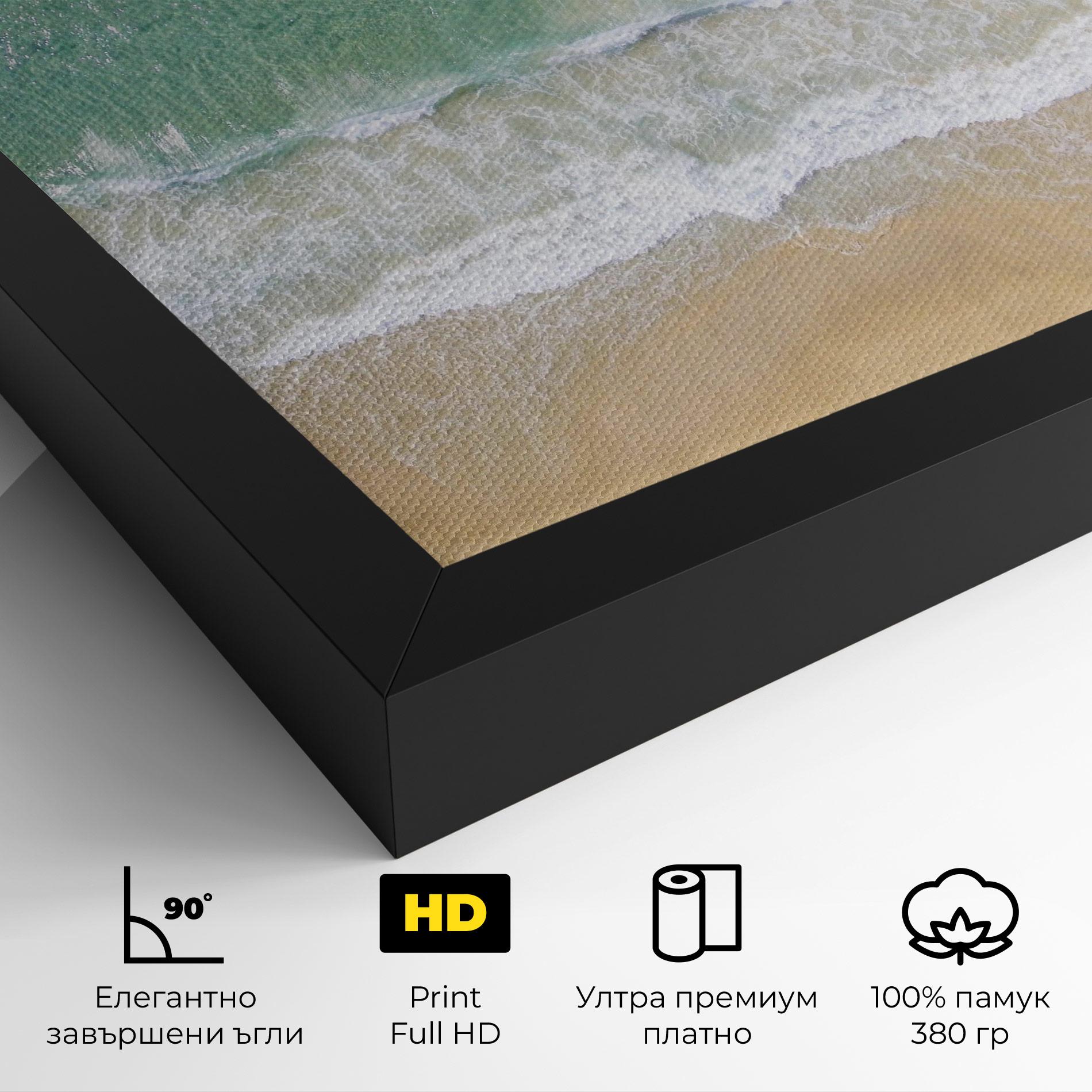 Картина на платно Blue Waves Beach mockup 4
