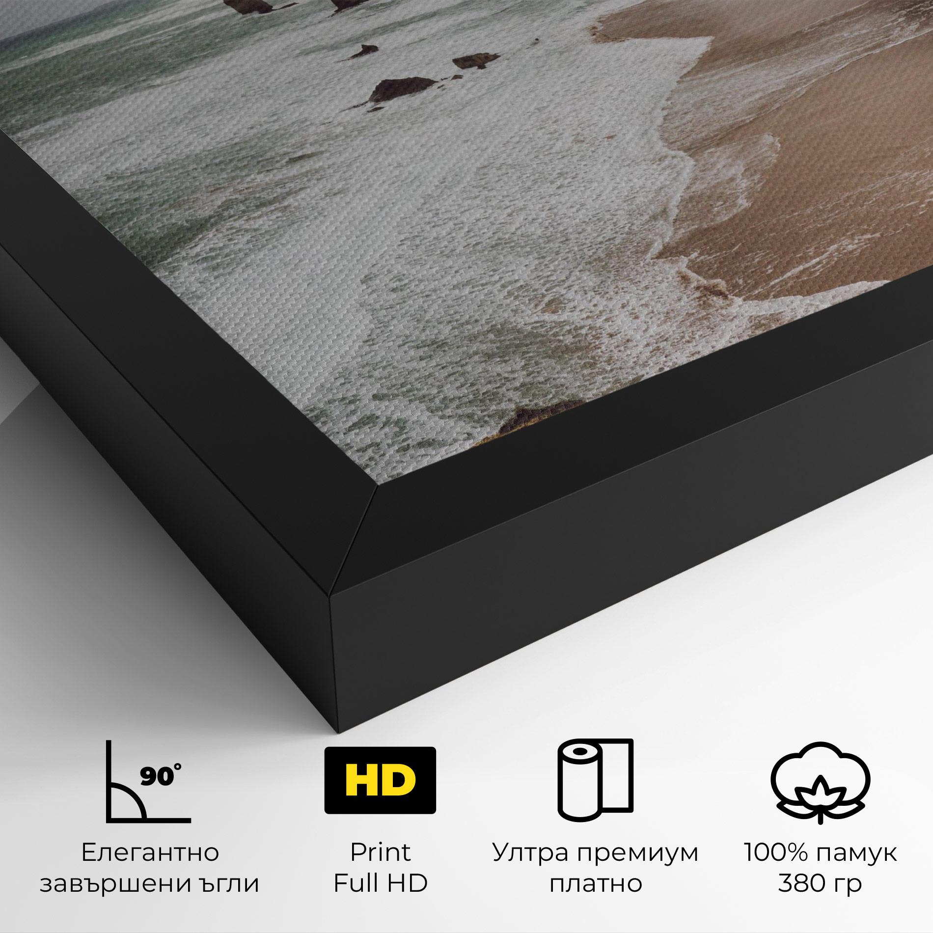 Картина на платно Grey Clouds Beach mockup 4
