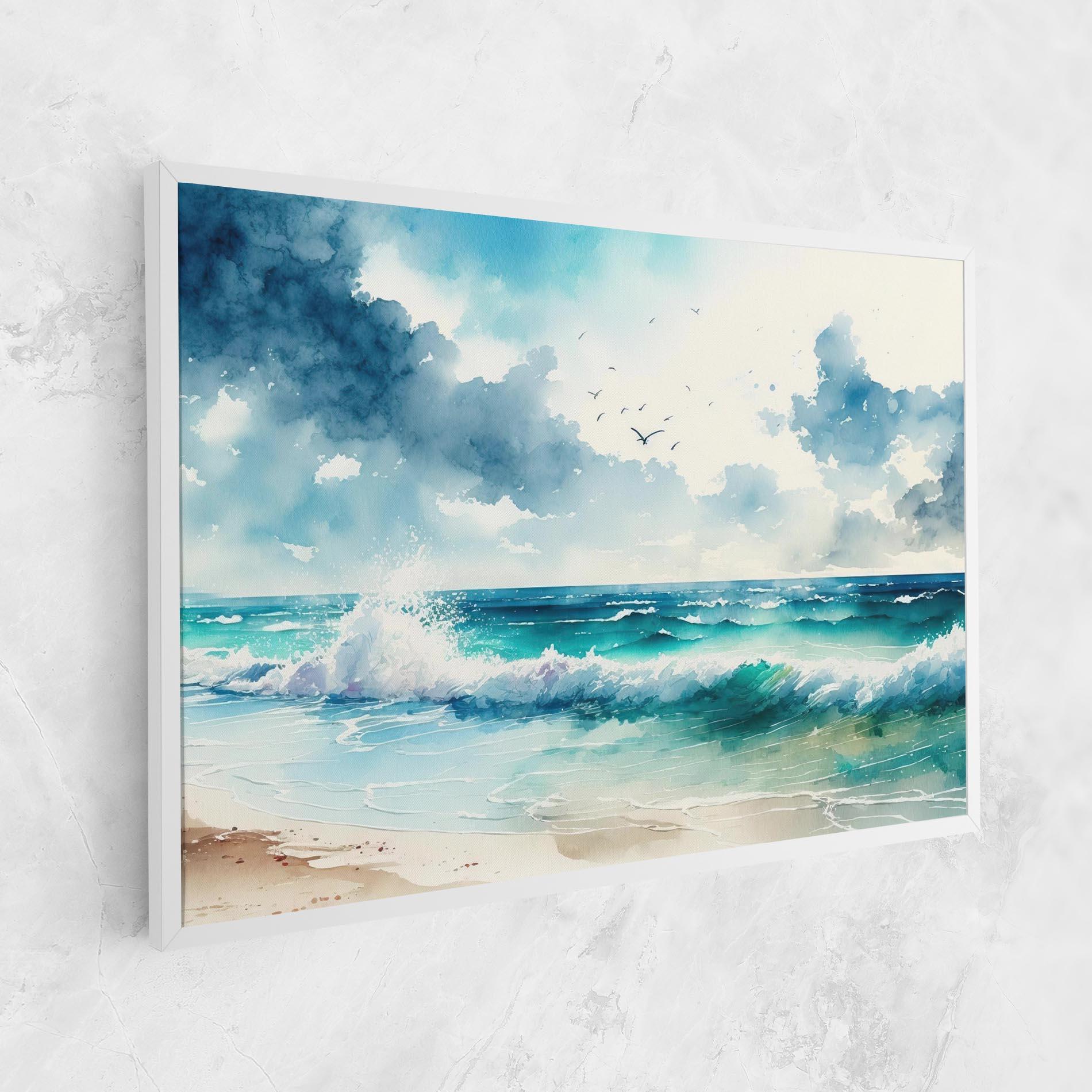 Картина на платно Watercolor Sea Beach mockup 1