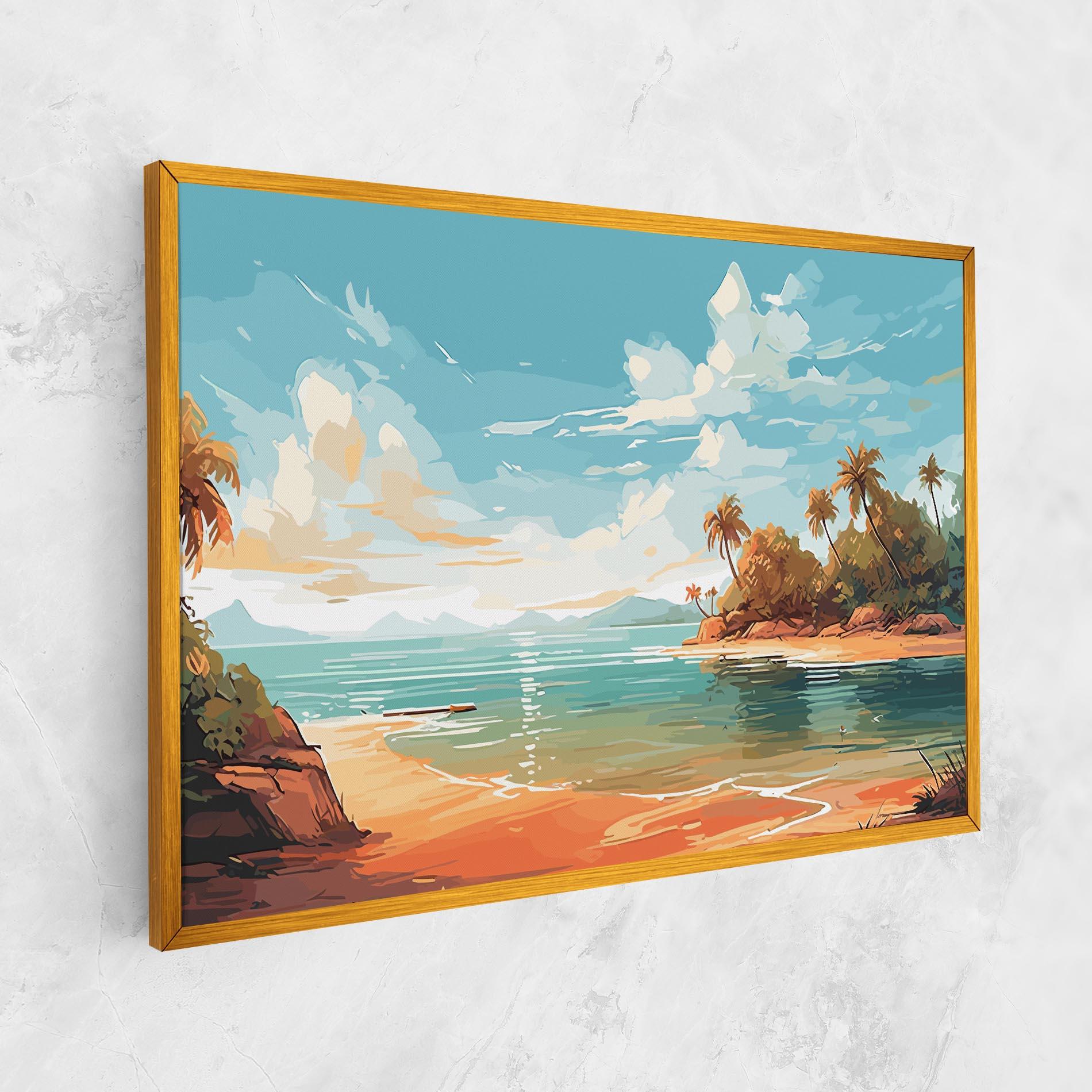 Картина на платно Blue Sky Beach mockup 1