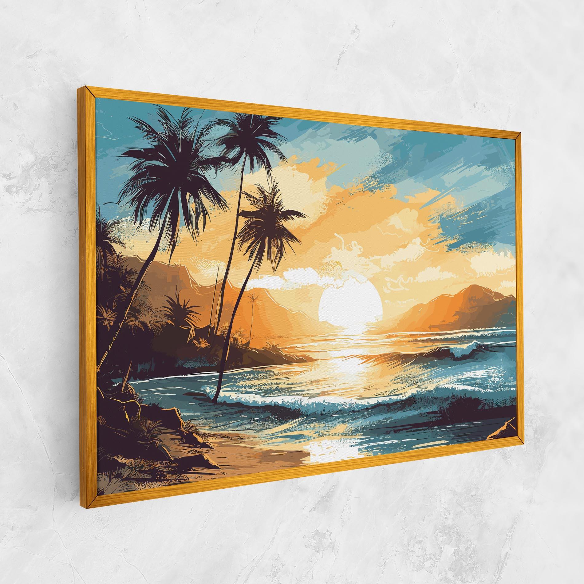 Картина на платно Sunrise Beach View mockup 1