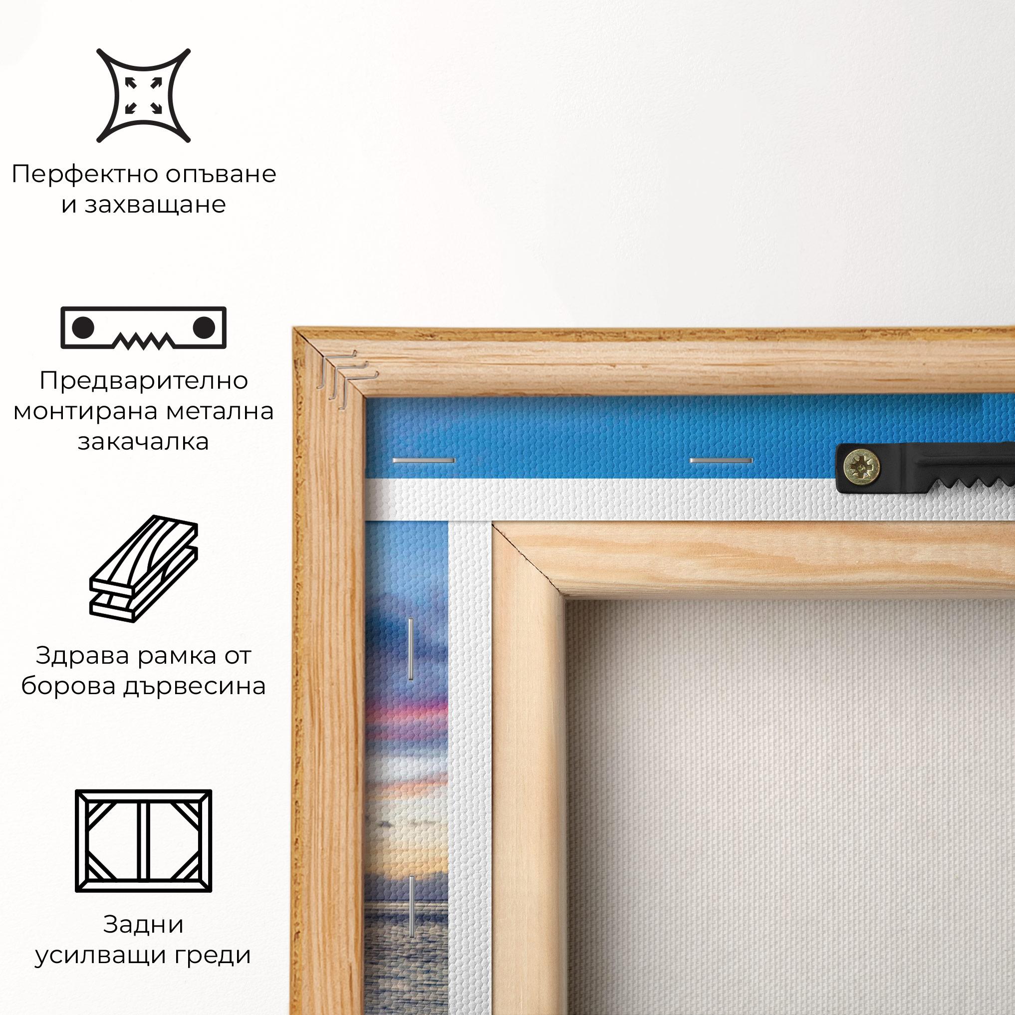 Картина на платно Purple Blue Beach mockup 5