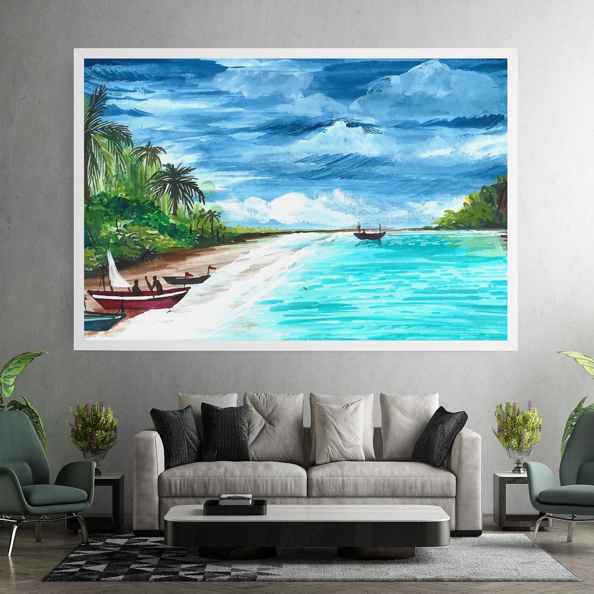 Картина на платно Beach Painting Art mockup 7