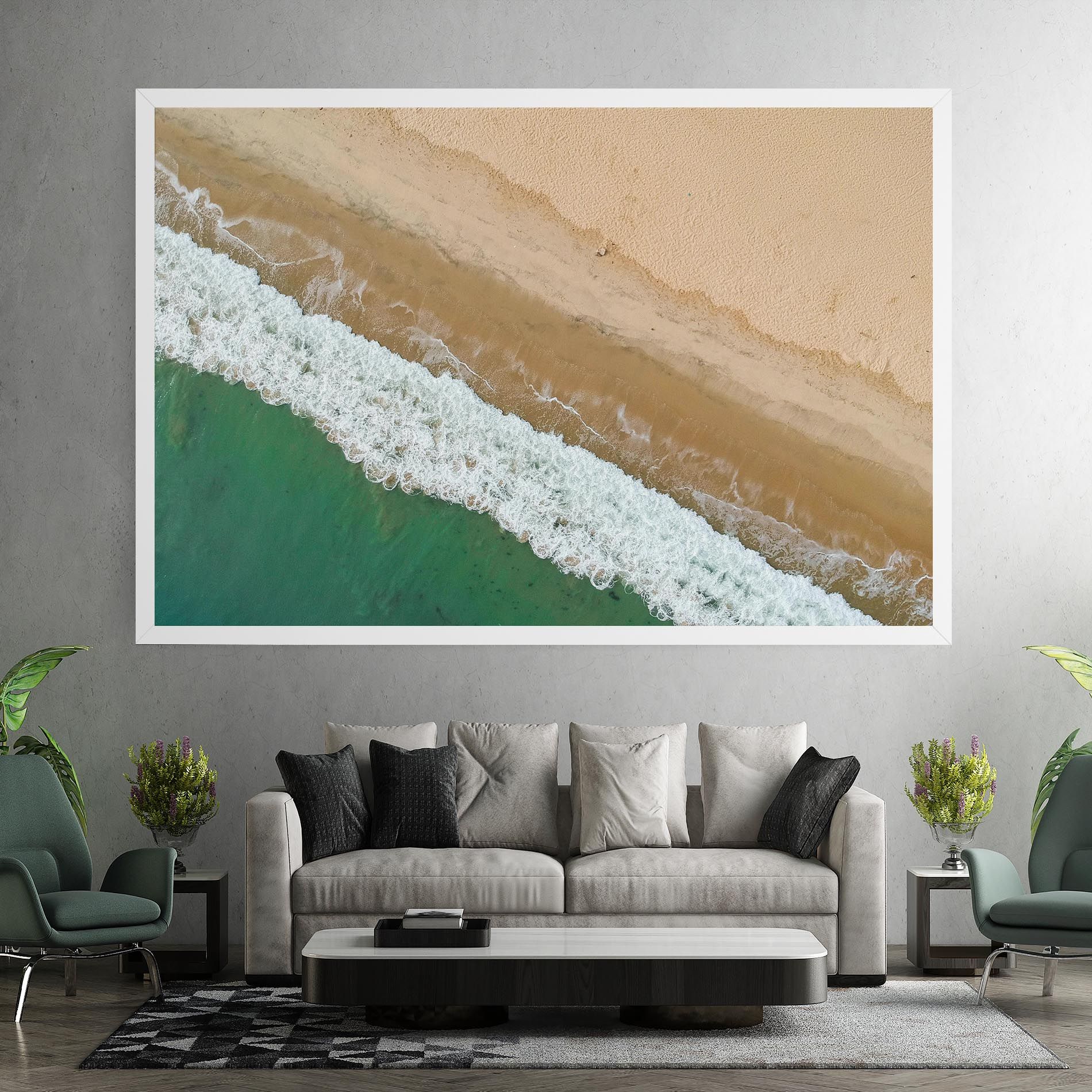 Cream Green Waves mockup 7