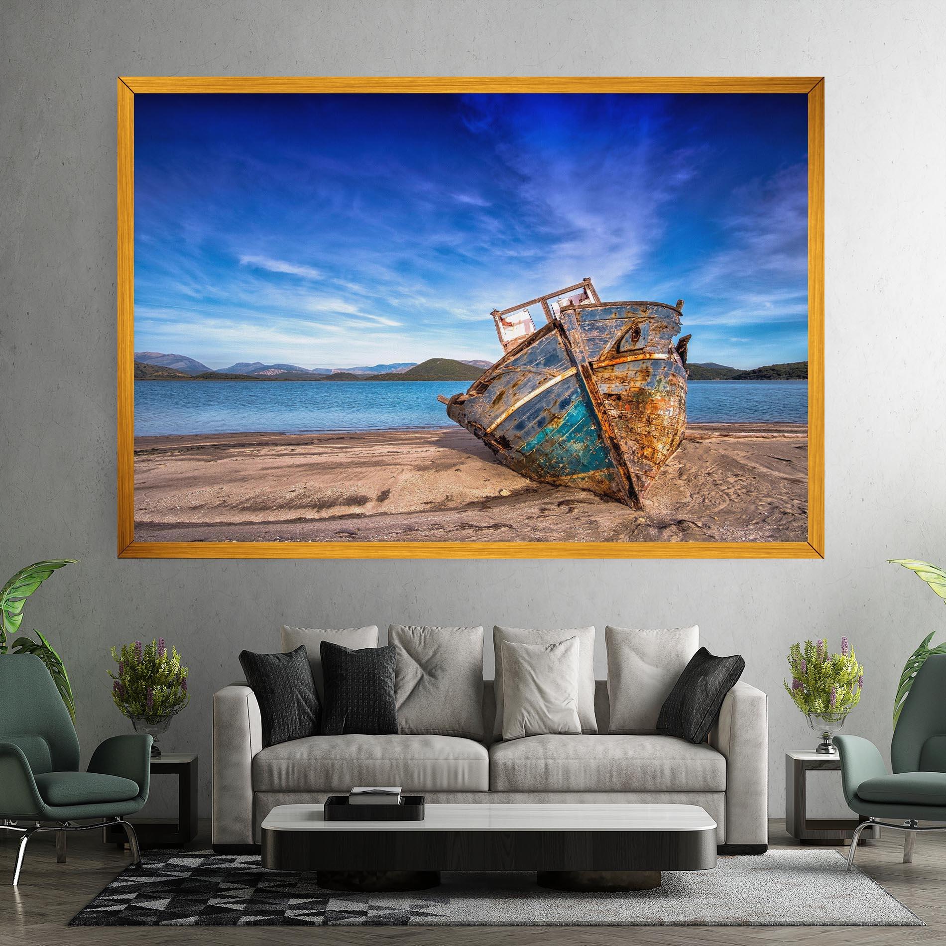 Картина на платно Boat Blue Sky mockup 7