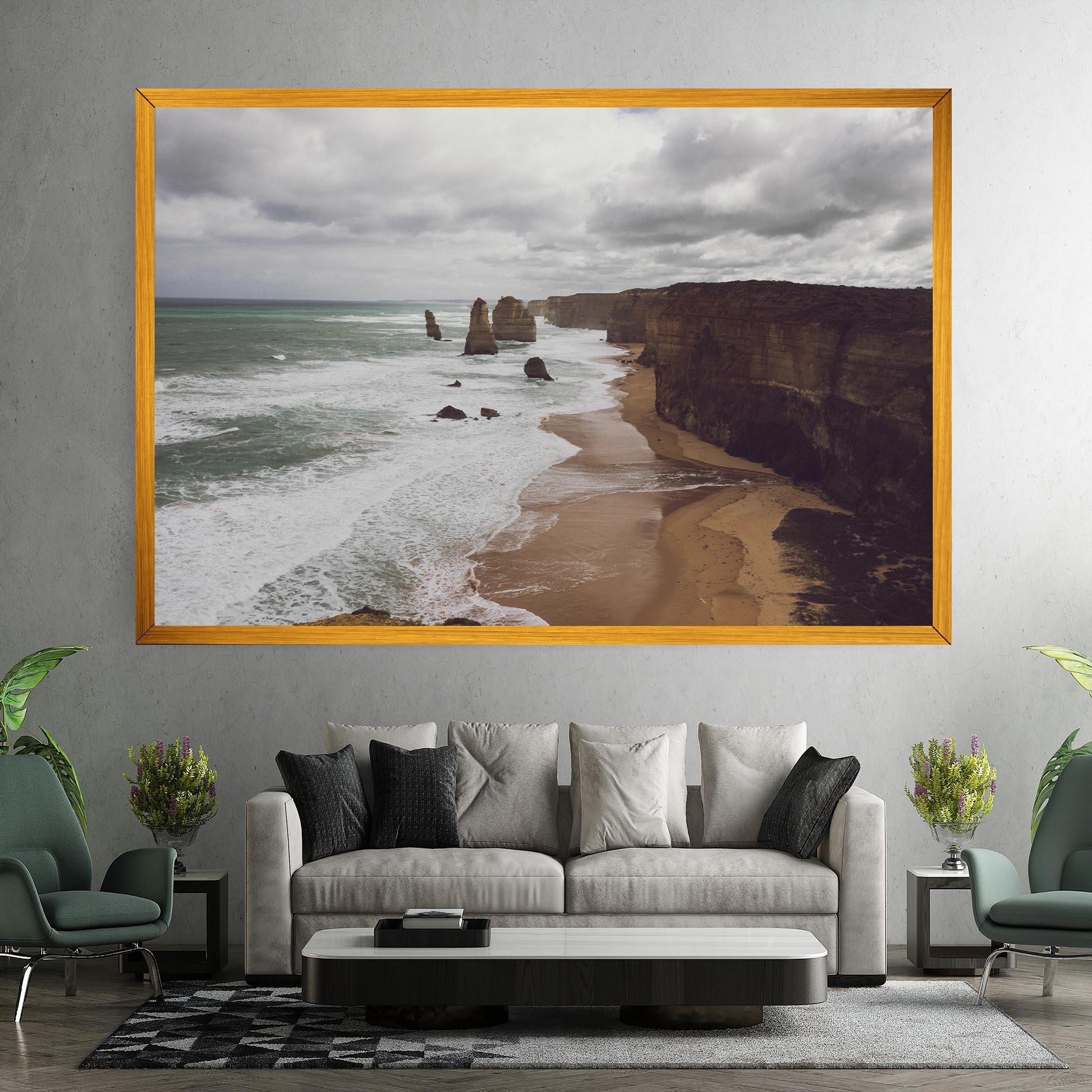 Картина на платно Grey Clouds Beach mockup 7