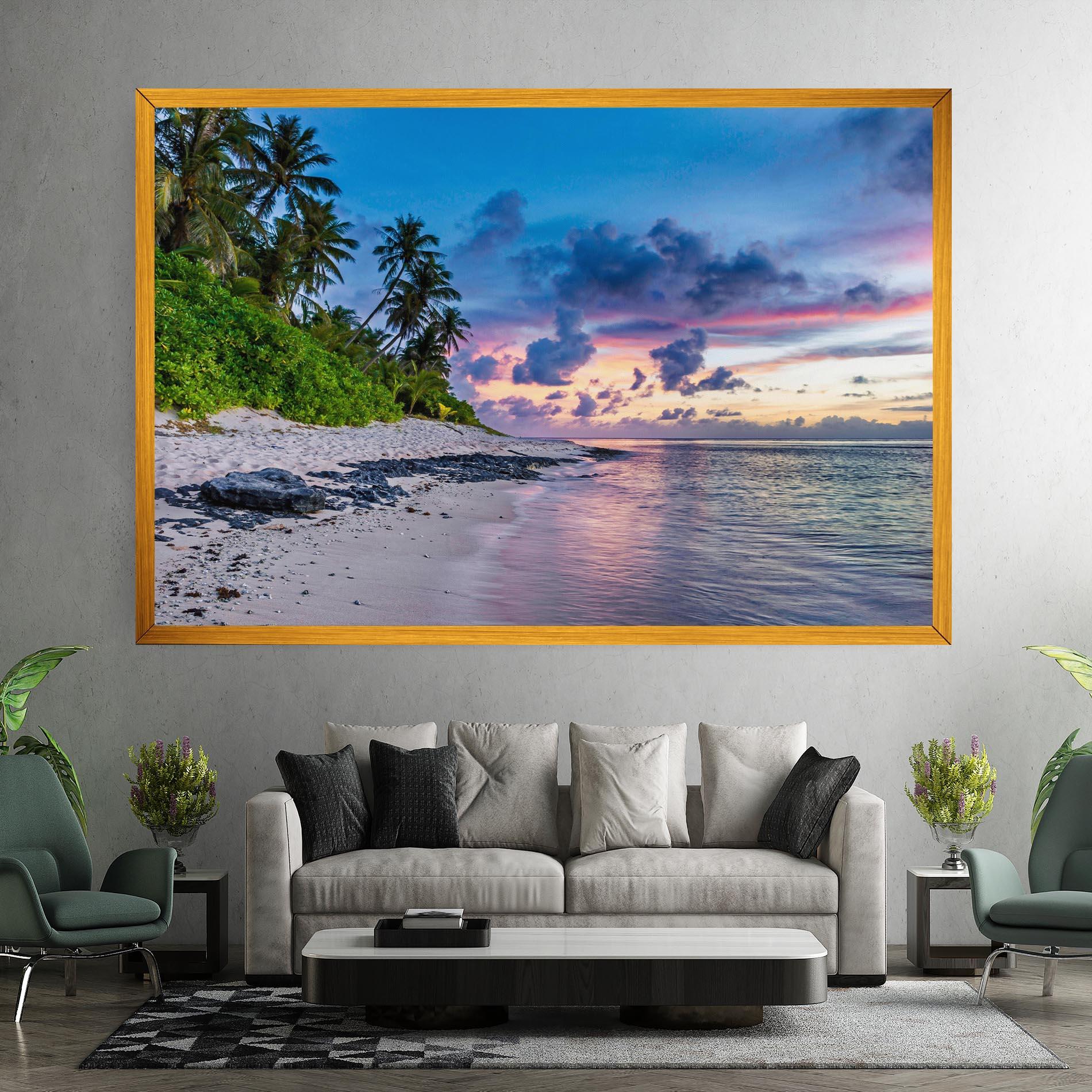 Картина на платно Purple Blue Beach mockup 7