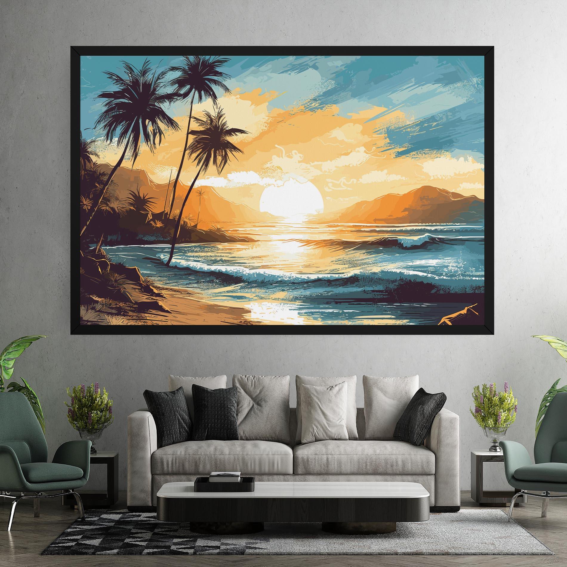 Картина на платно Sunrise Beach View mockup 7