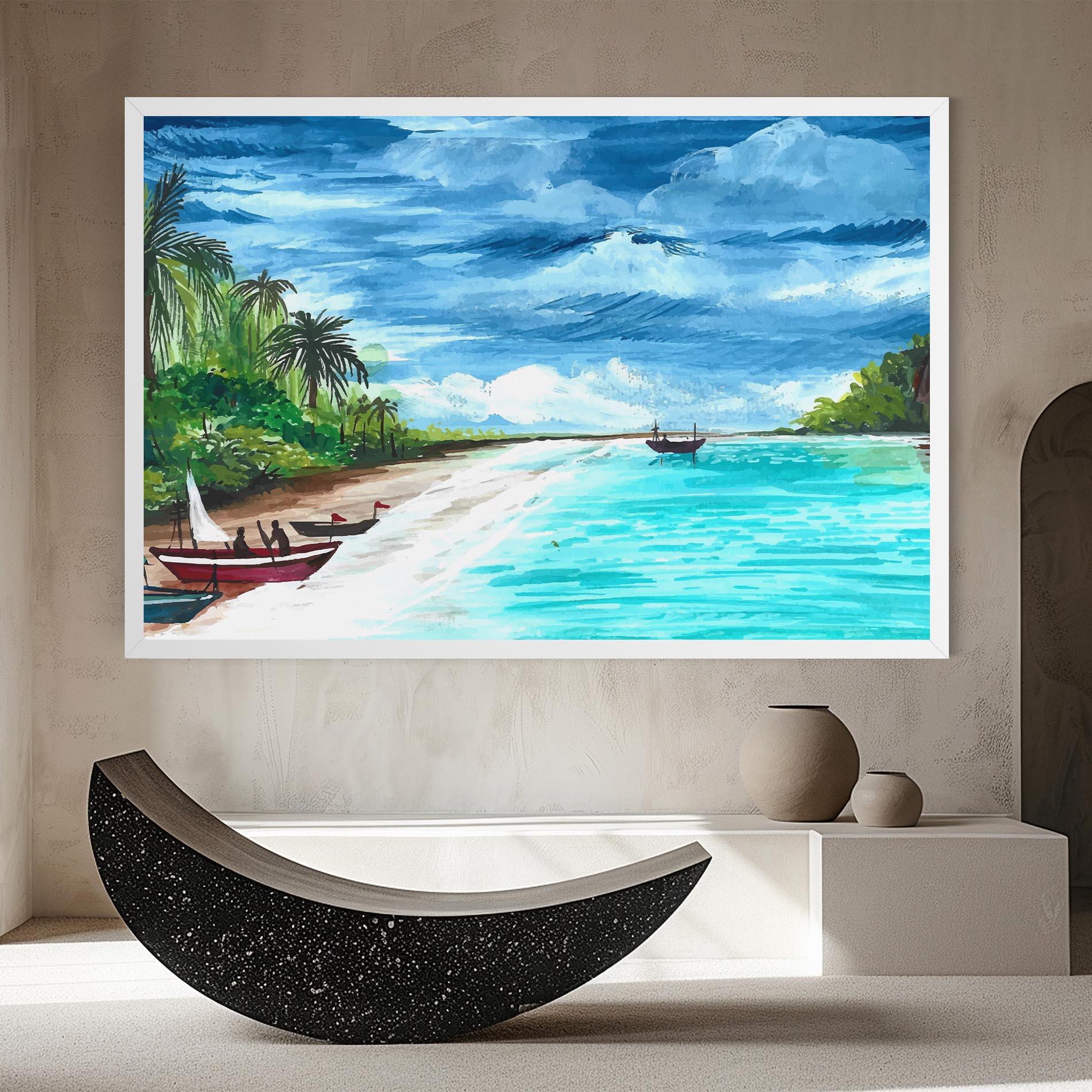 Картина на платно Beach Painting Art mockup 8