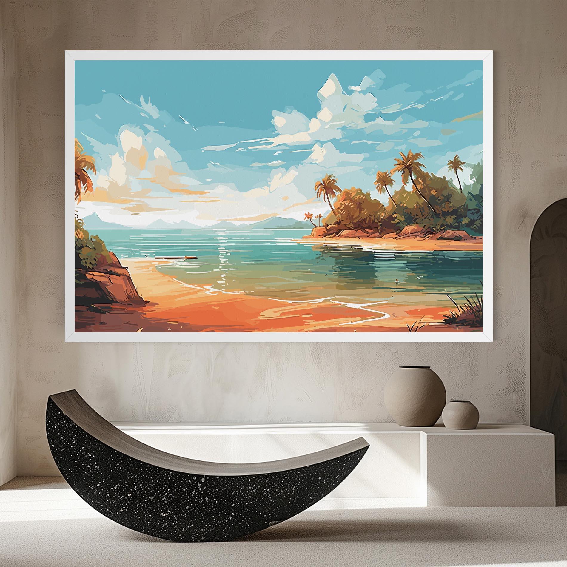 Картина на платно Blue Sky Beach mockup 8