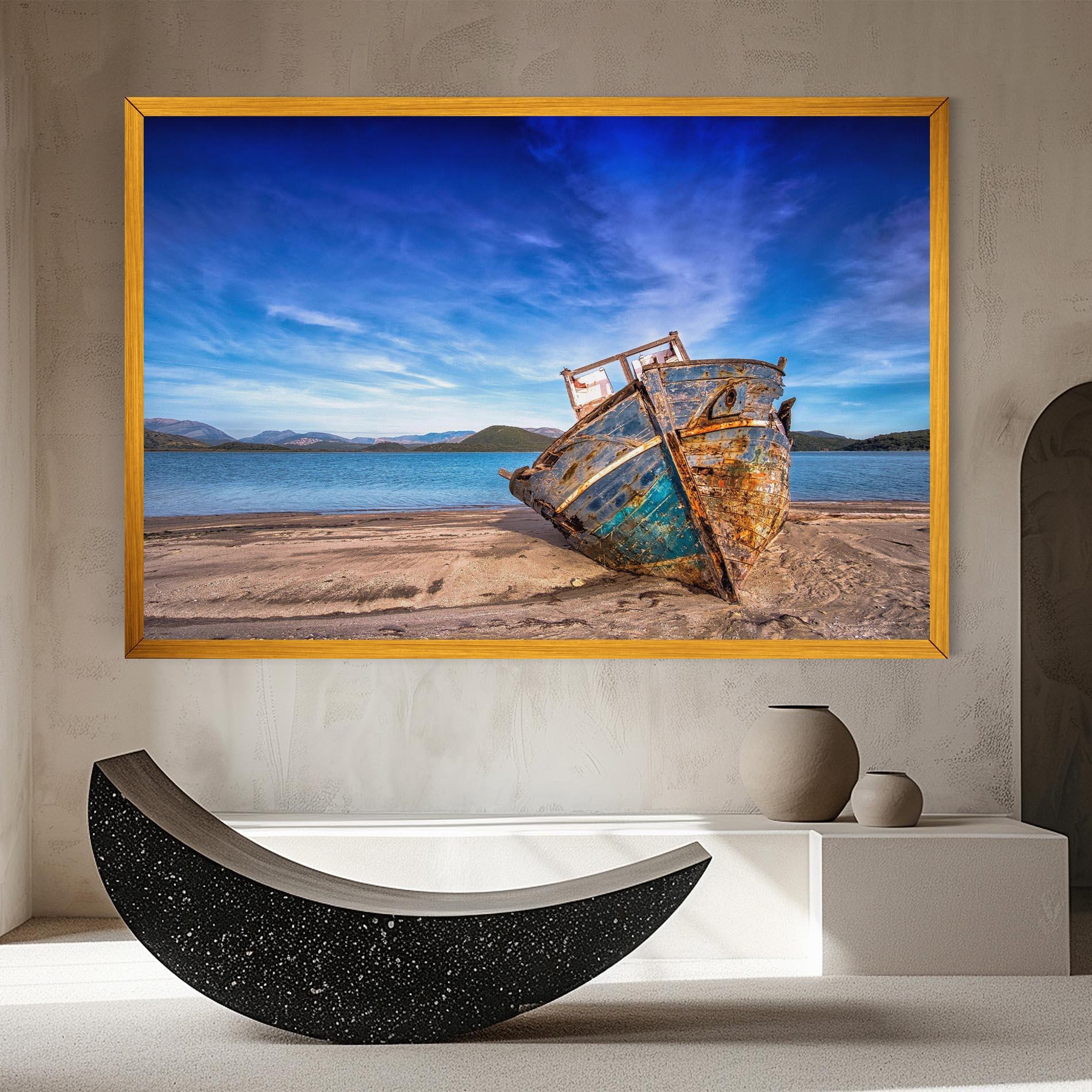 Картина на платно Boat Blue Sky mockup 8