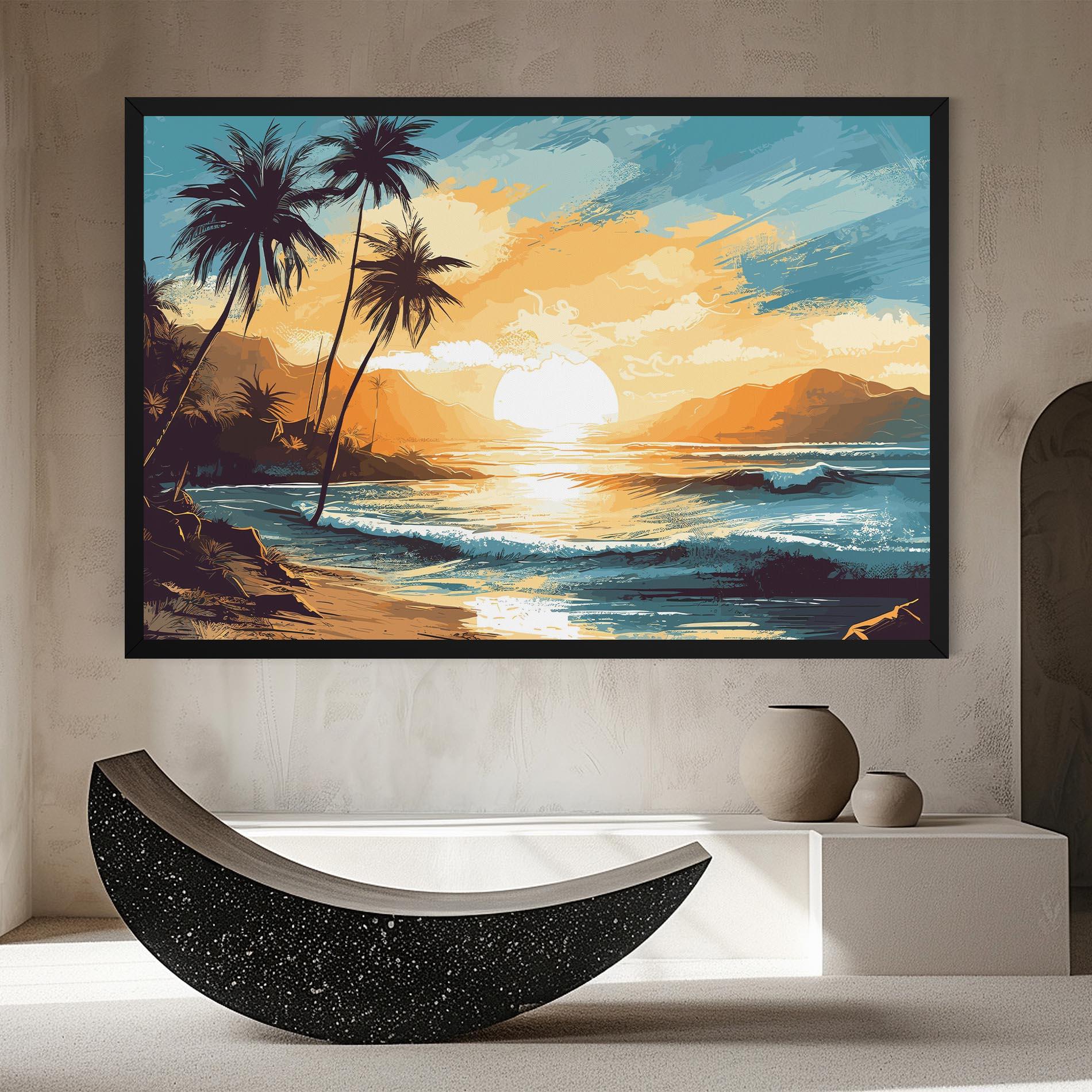 Картина на платно Sunrise Beach View mockup 8