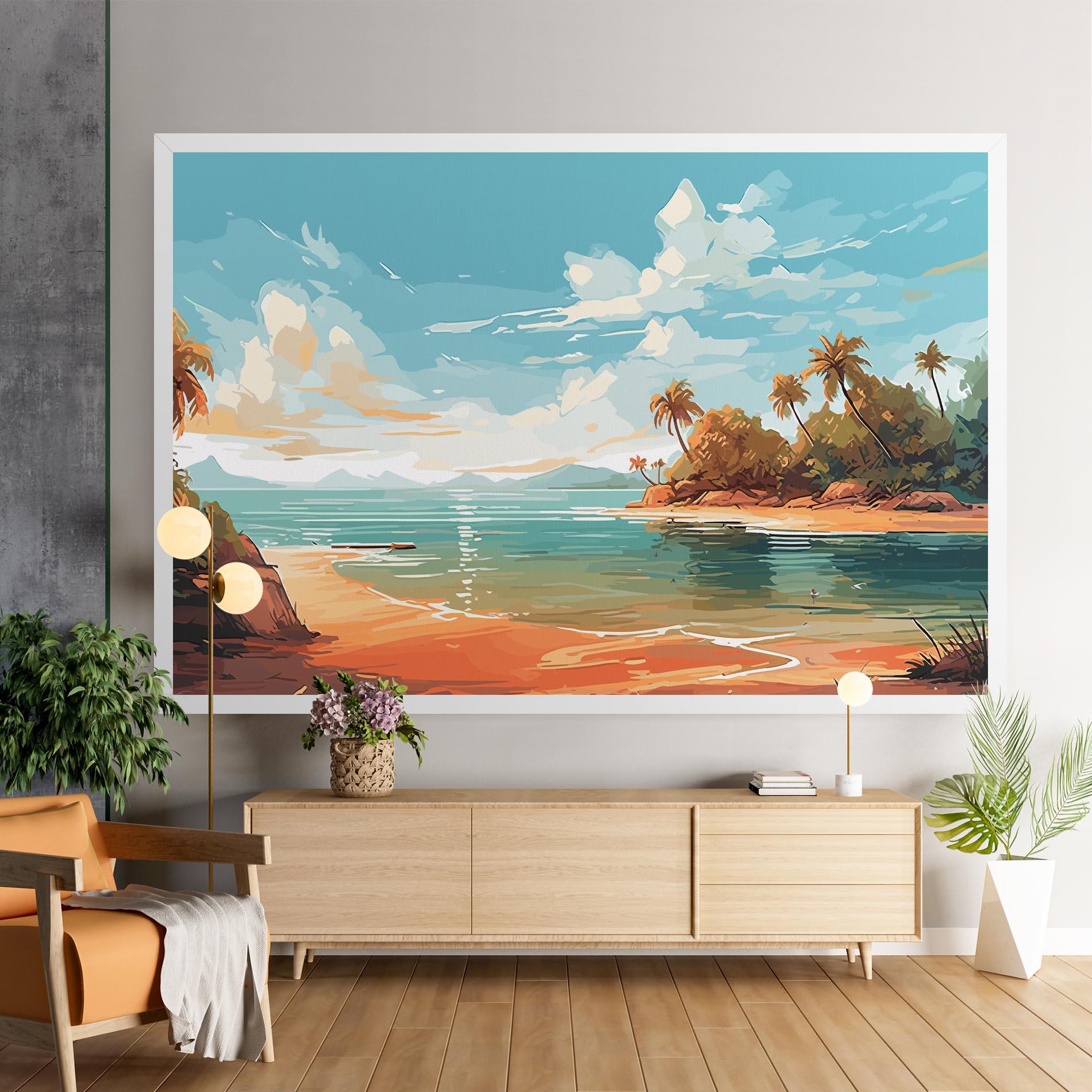 Картина на платно Blue Sky Beach mockup 9