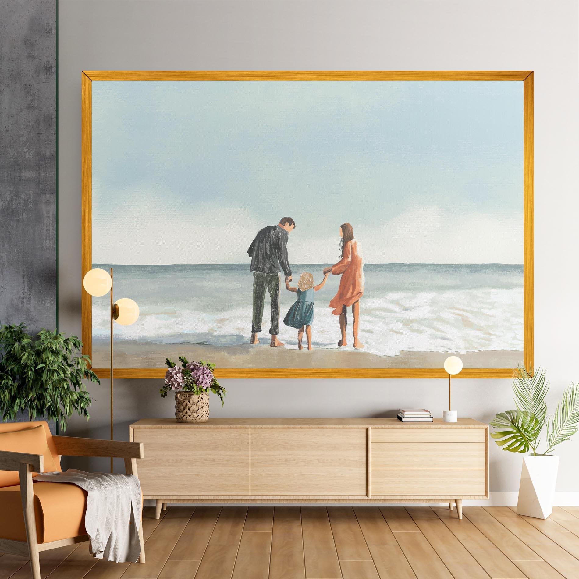 Картина на платно Beach Family mockup 9