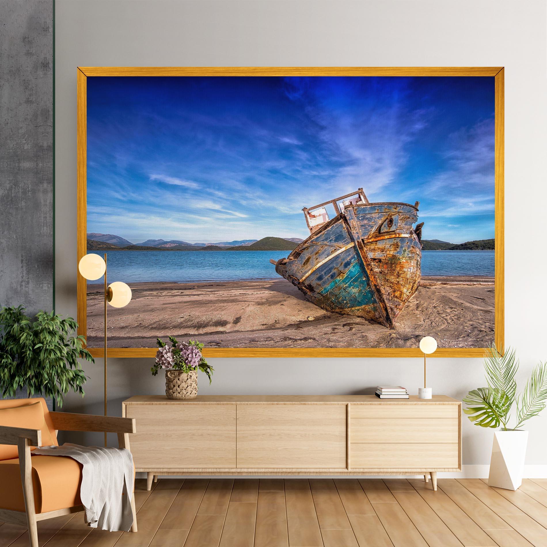 Картина на платно Boat Blue Sky mockup 9