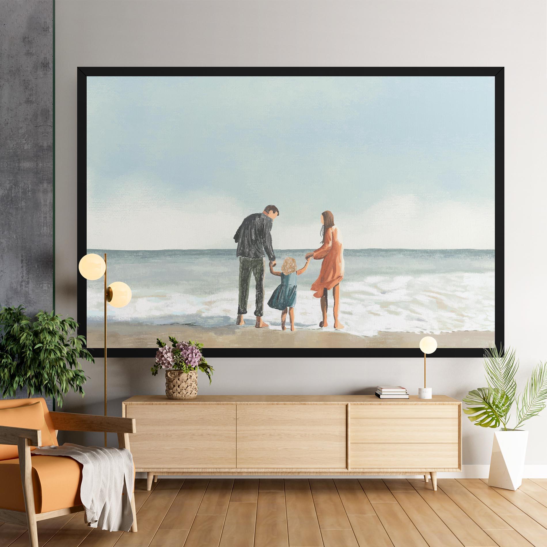 Картина на платно Beach Family mockup 9