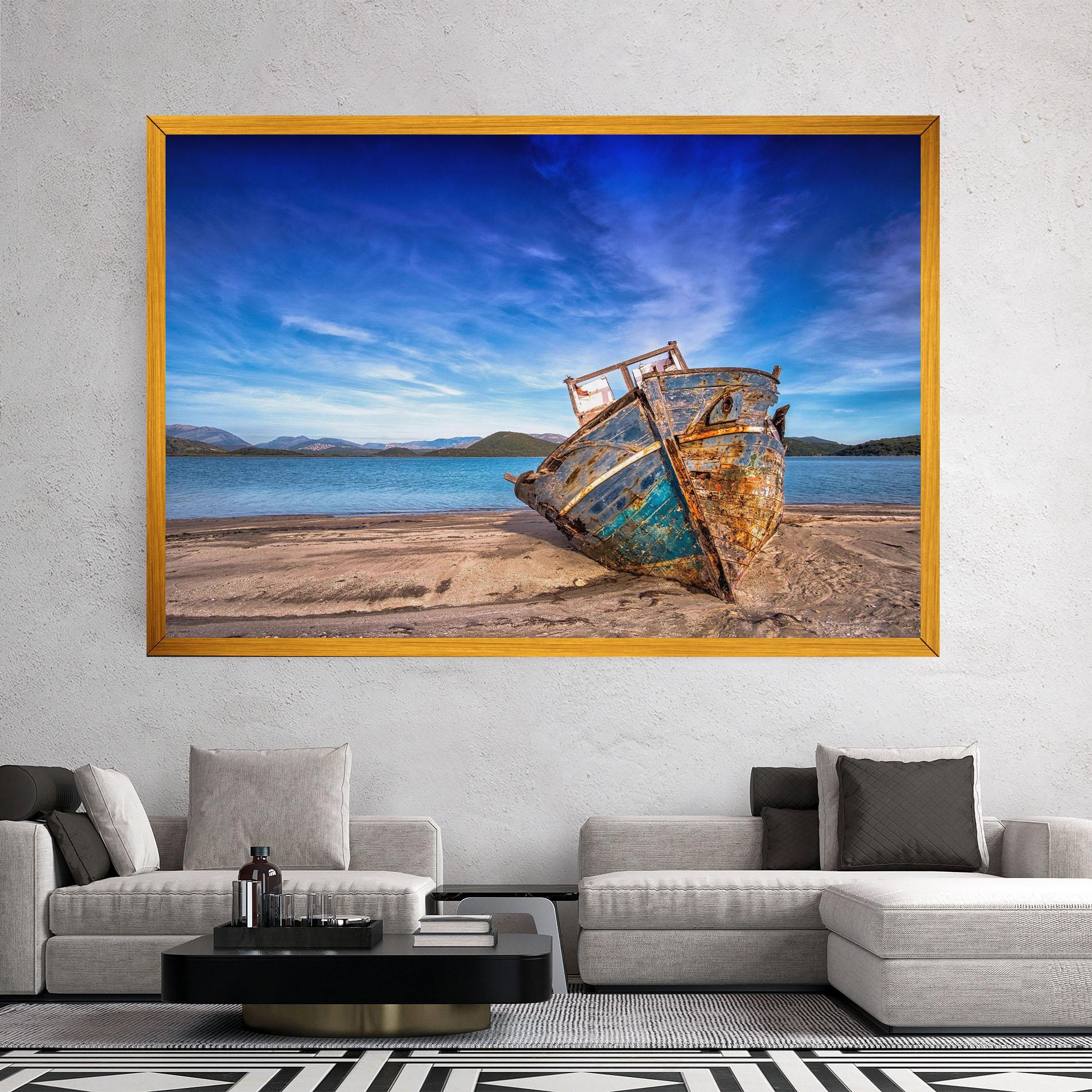 Картина на платно Boat Blue Sky mockup 2