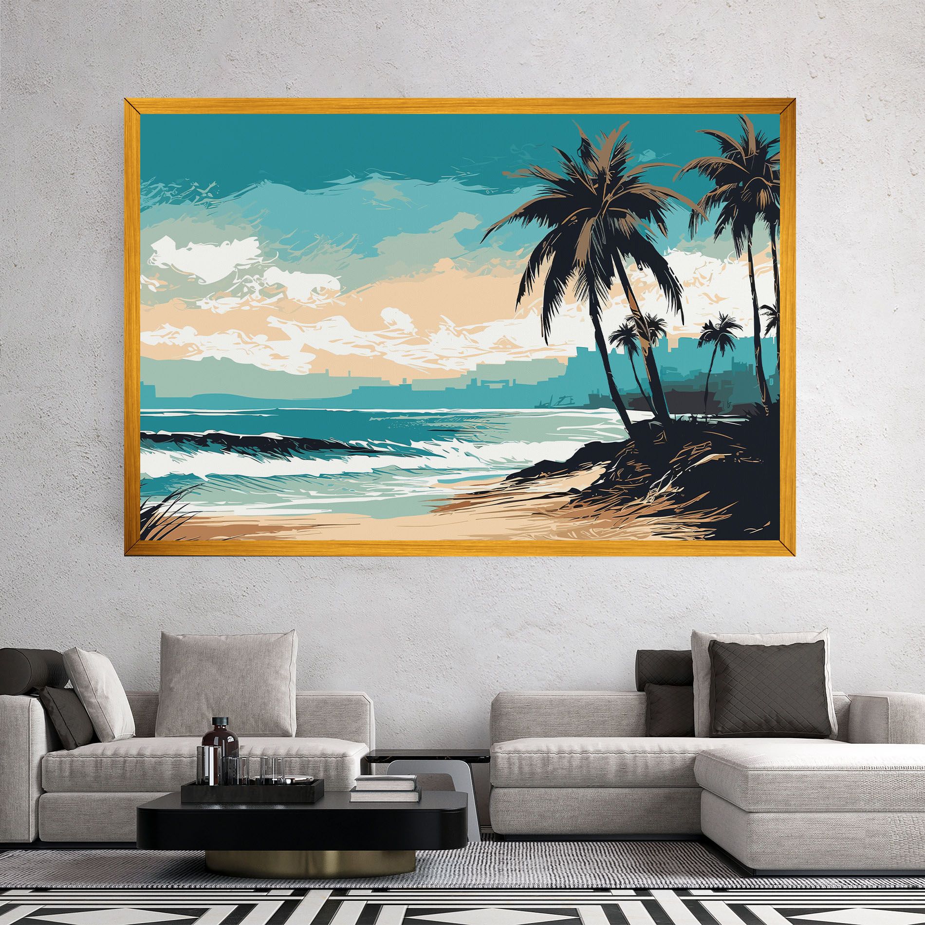 Cream Blue Beach mockup 2