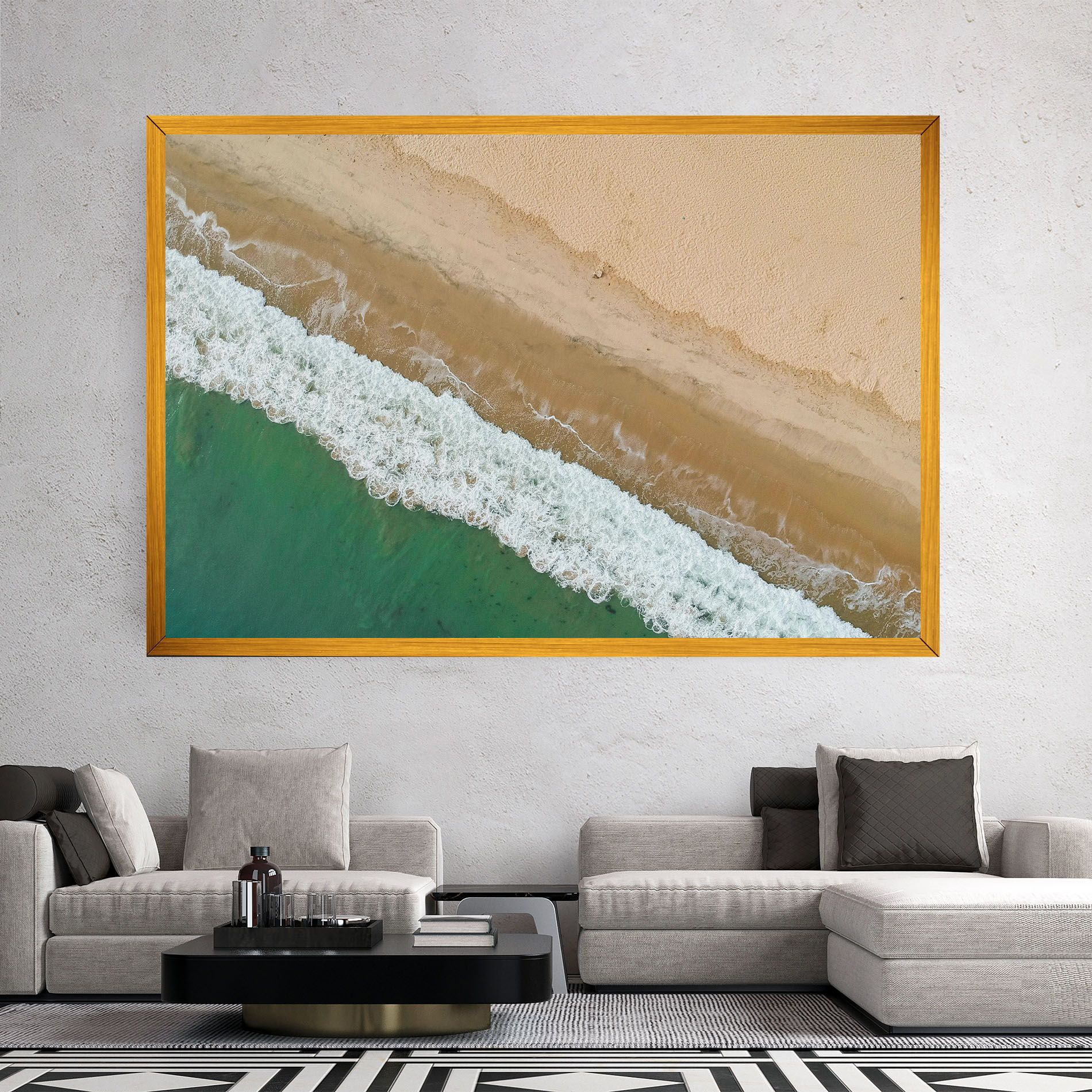 Cream Green Waves mockup 2