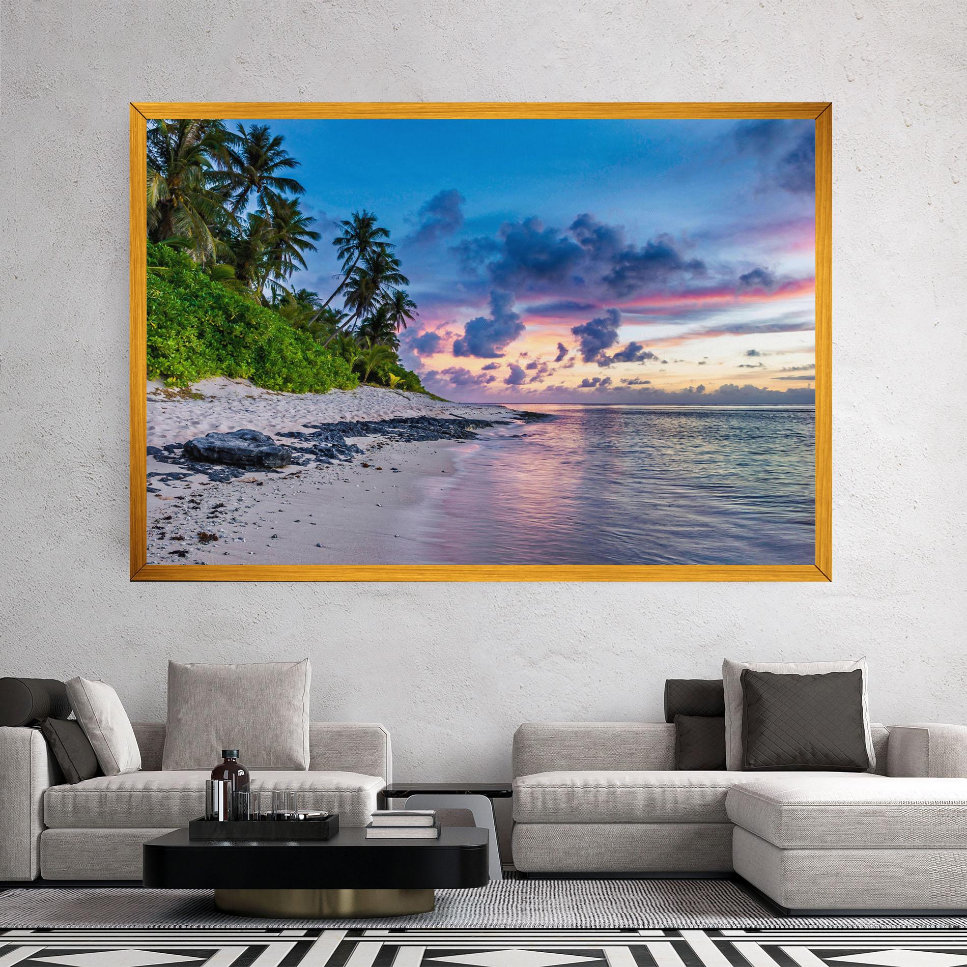 Картина на платно Purple Blue Beach mockup 2