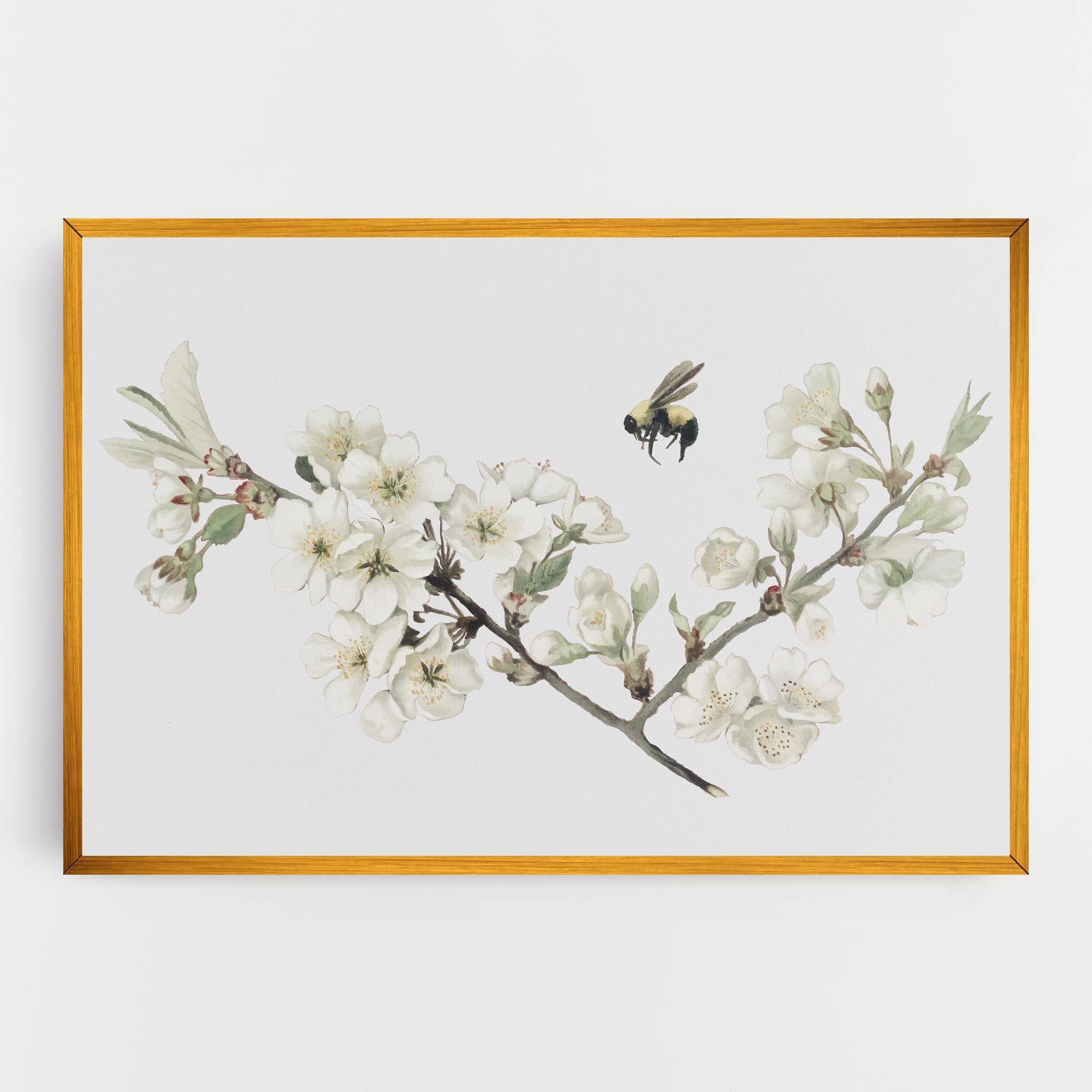 Картина на платно Bee Spring Flower mockup 0