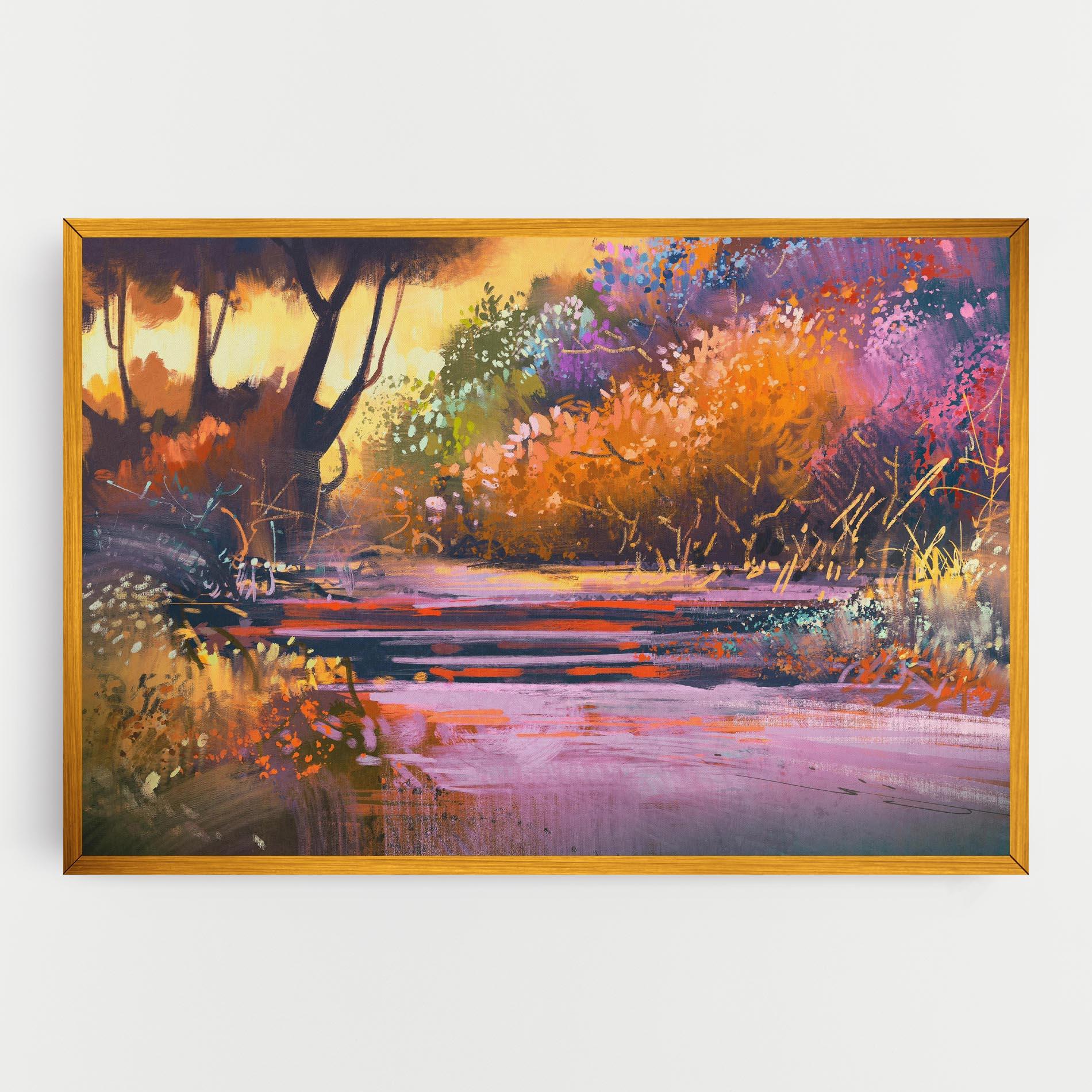 Картина на платно Landscape Colorful Trees mockup 0