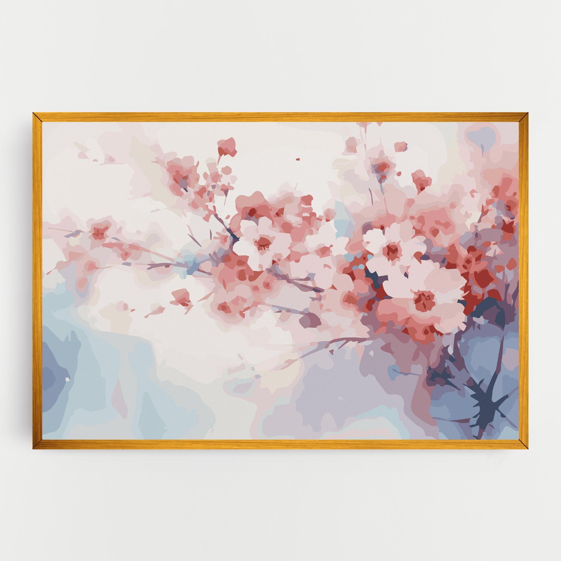 Картина на платно Pastel Spring Flowers mockup 0
