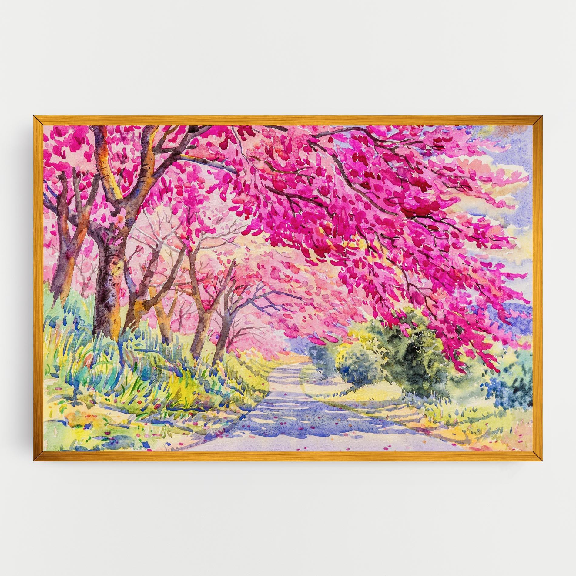 Картина на платно Pink Trees Art mockup 0