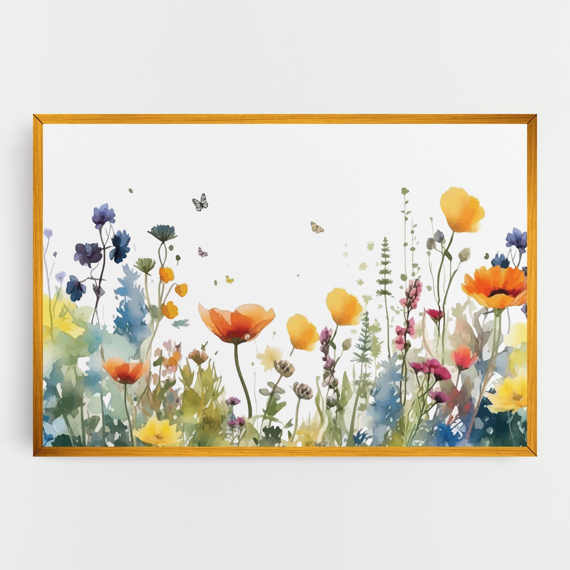 Картина на платно Watercolor Spring Flowers mockup 0