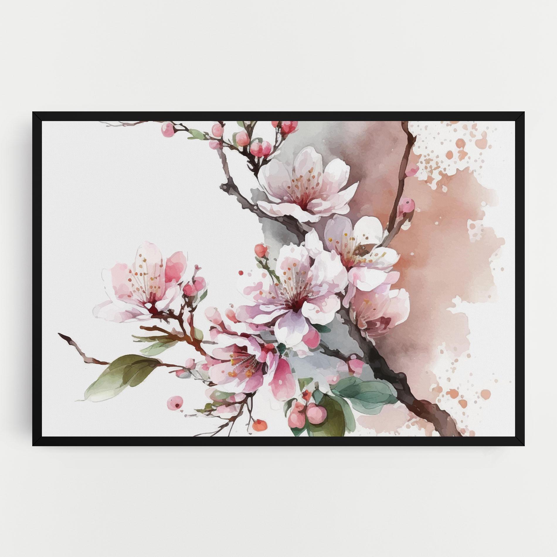Картина на платно Cherry Spring Flower mockup 0